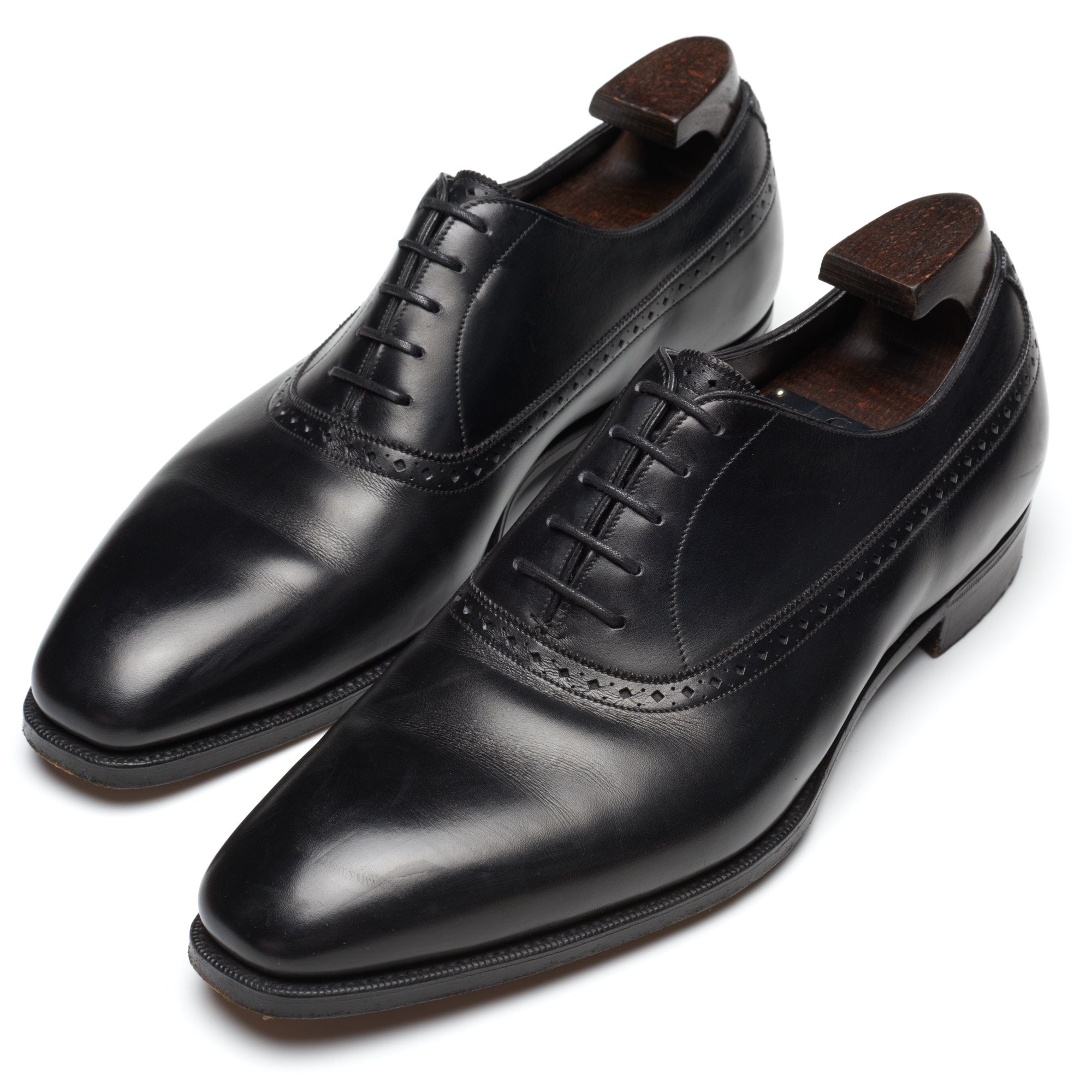 GAZIANO & GIRLING "Kent" Black Calf Leather Oxford Dress Shoes 8E US 8.5 Last MH71 GAZIANO & GIRLING