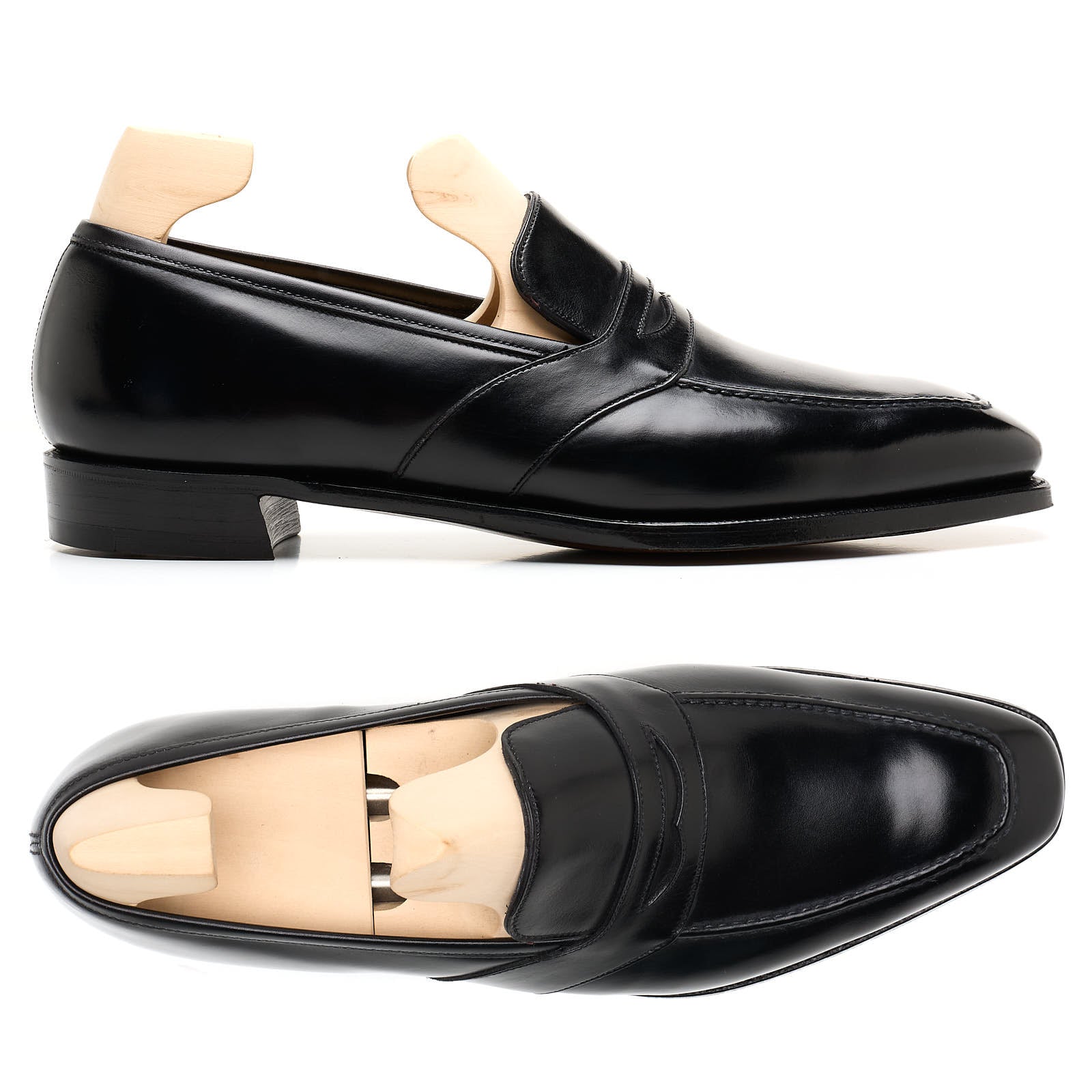 GEORGE CLEVERLEY "Bradley" Black Leather Loafers Dress Shoes UK 7.5 NEW US 8