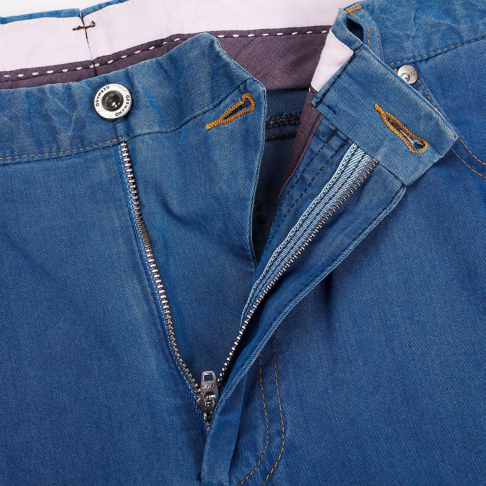 GERMANO Blue Cotton Denim Slim Straight Fit Jeans Pants NEW