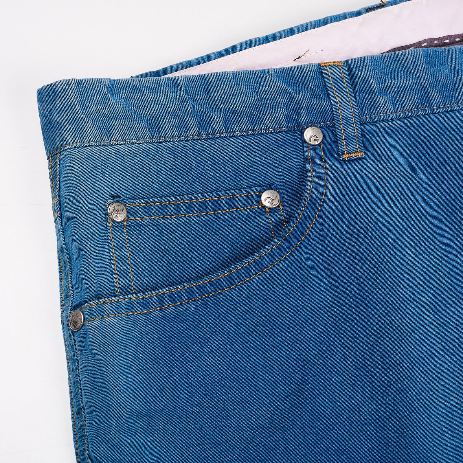 GERMANO Blue Cotton Denim Slim Straight Fit Jeans Pants NEW