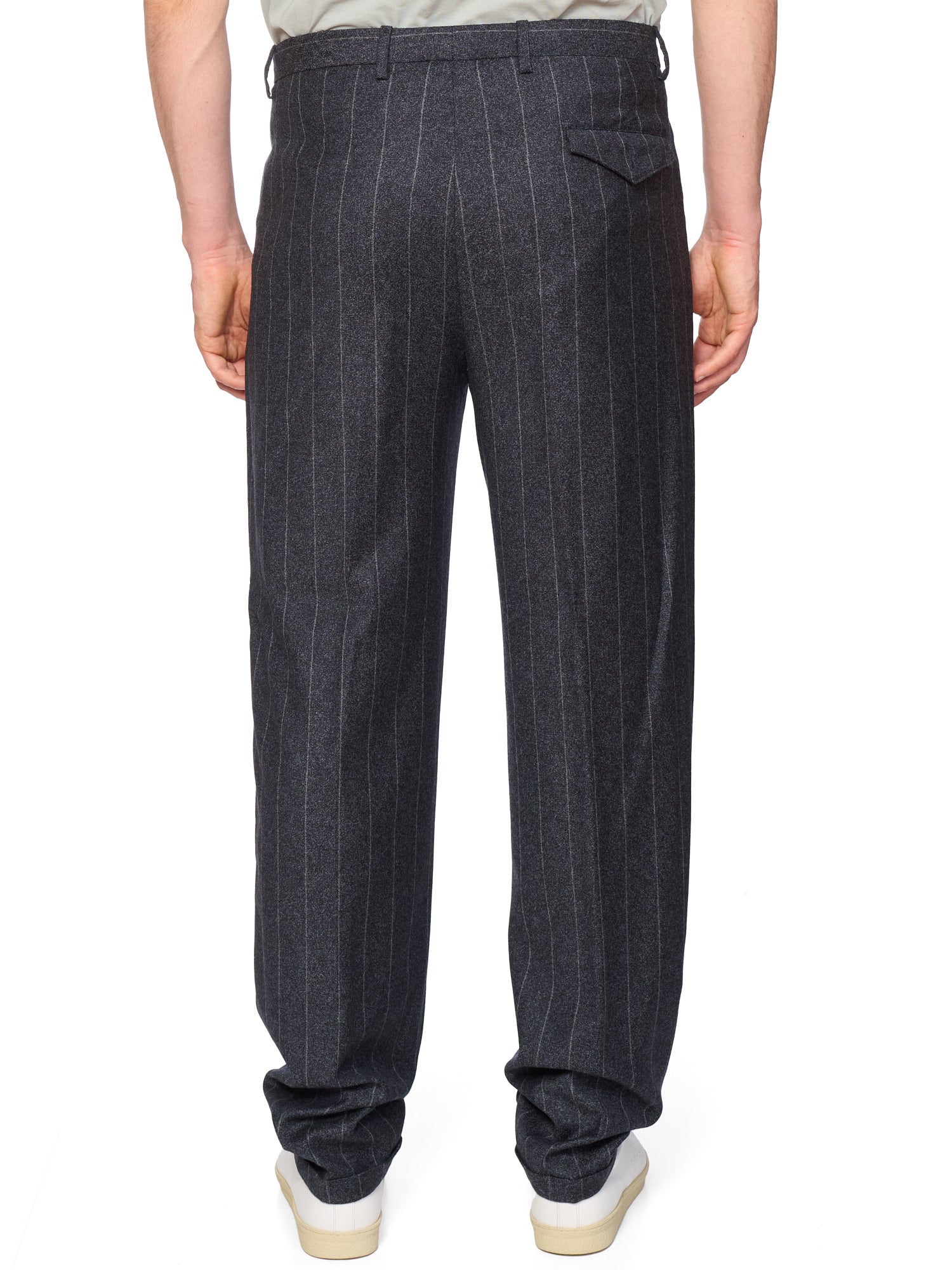 GIORGIO ARMANI Black Label Gray Chalk Stripe Virgin Wool Suit EU 50R NEW US 40R