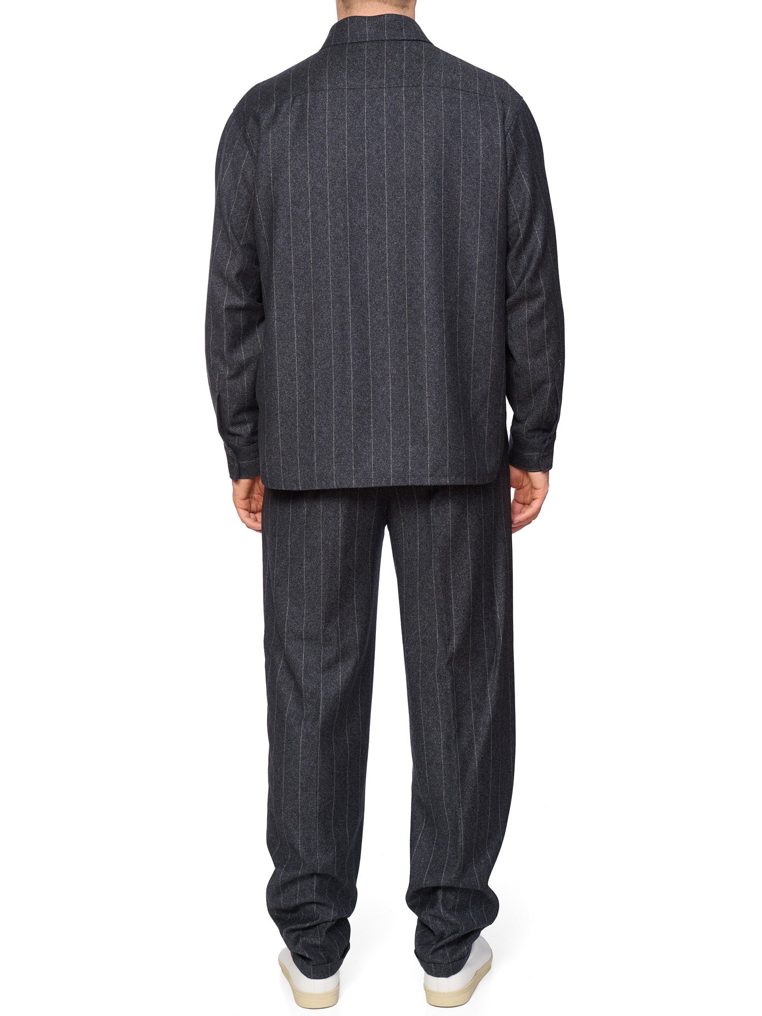 GIORGIO ARMANI Black Label Gray Chalk Stripe Virgin Wool Suit EU 50R NEW US 40R