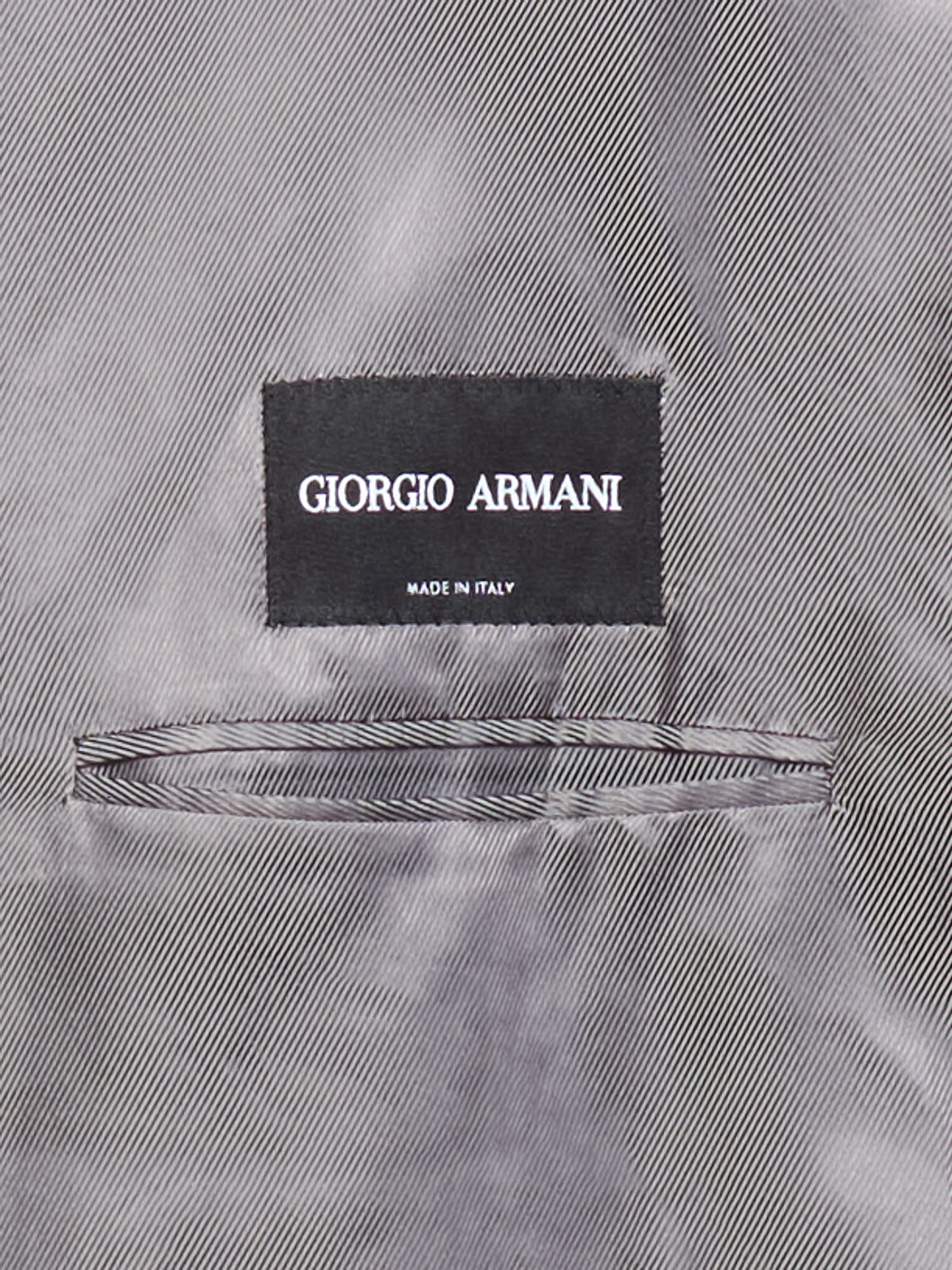 GIORGIO ARMANI Black Label Gray Chalk Stripe Virgin Wool Suit EU 50R NEW US 40R