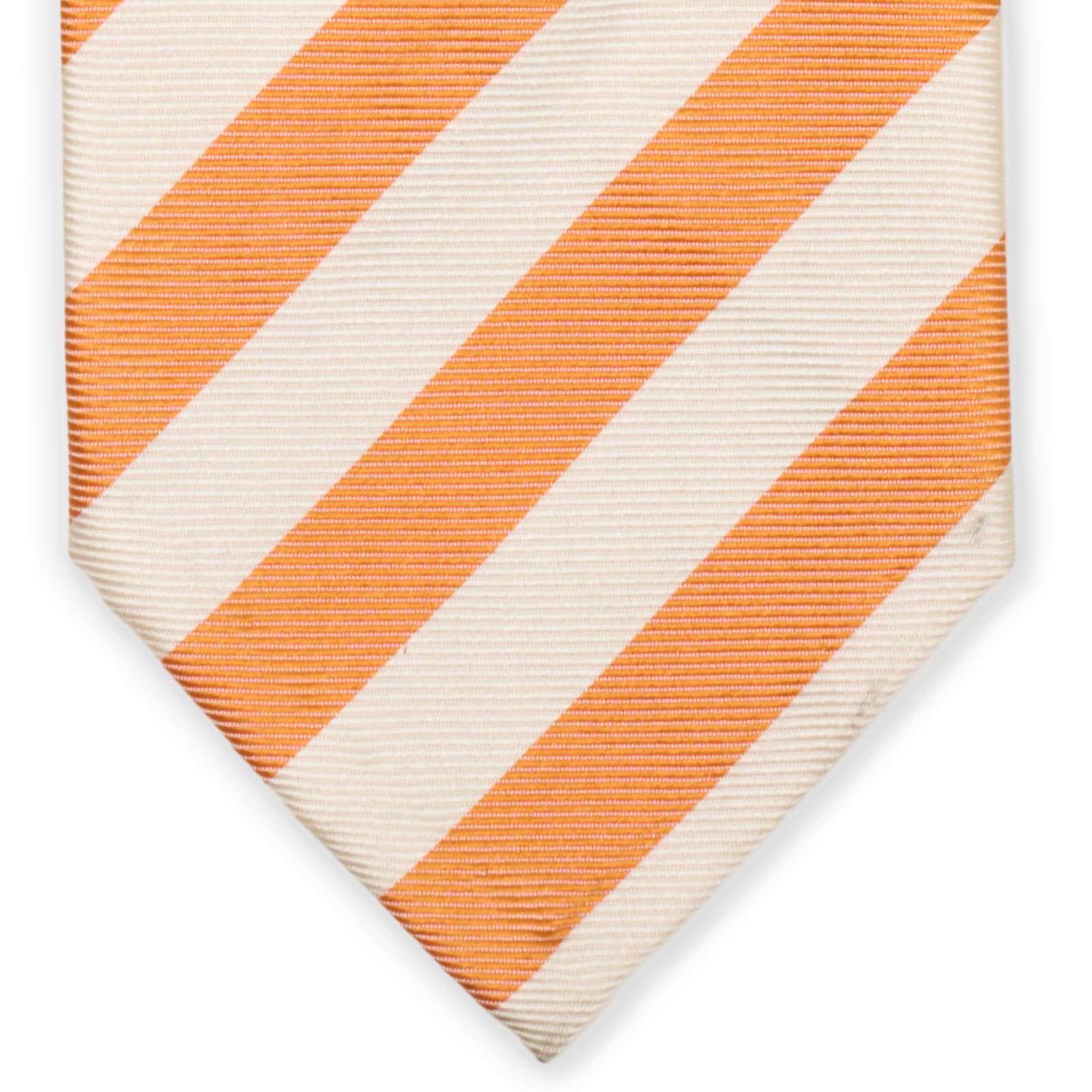 GIORGIO IV Orange Awning Striped Silk Tie NEW