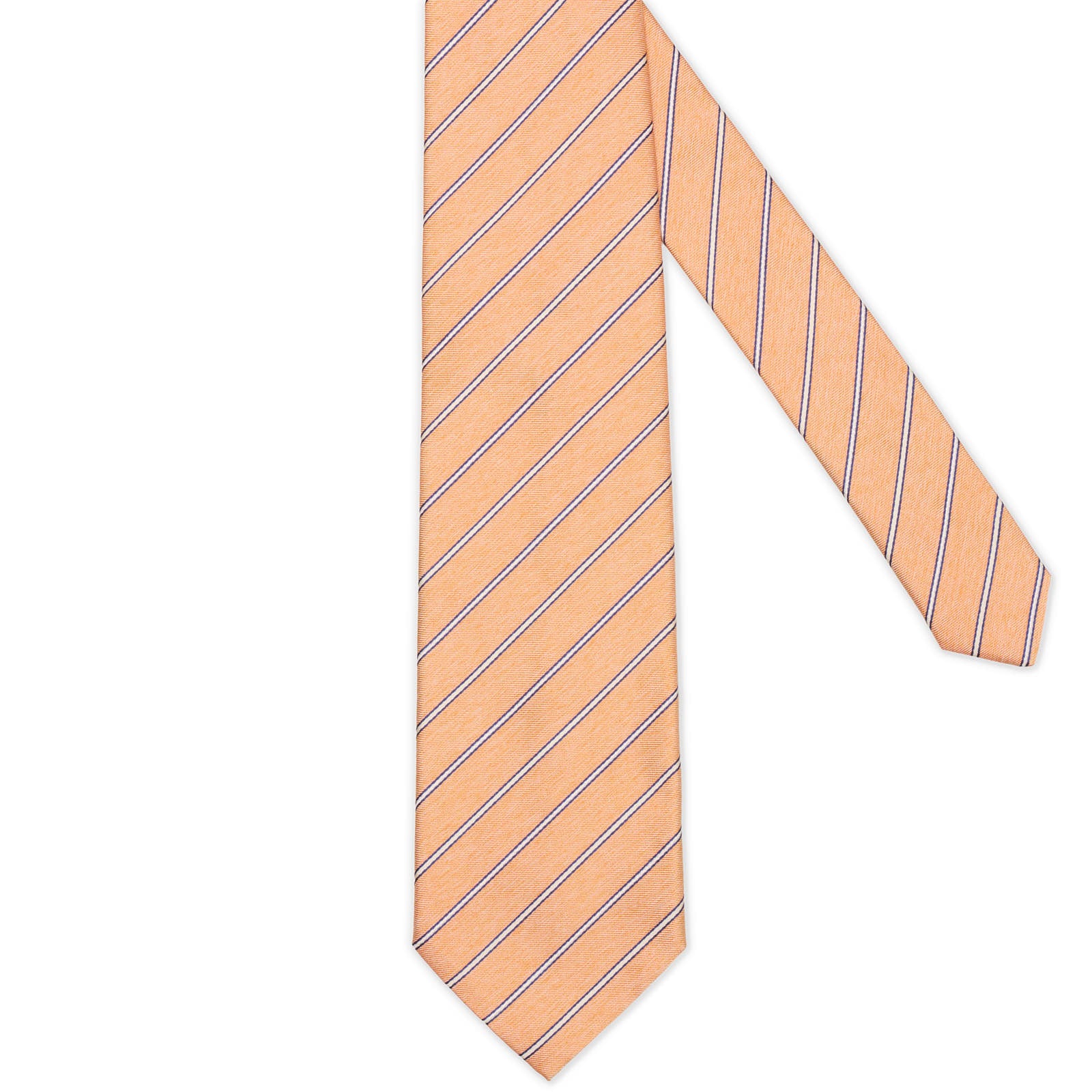GIORGIO IV Orange Diagonal Striped Silk Tie NEW