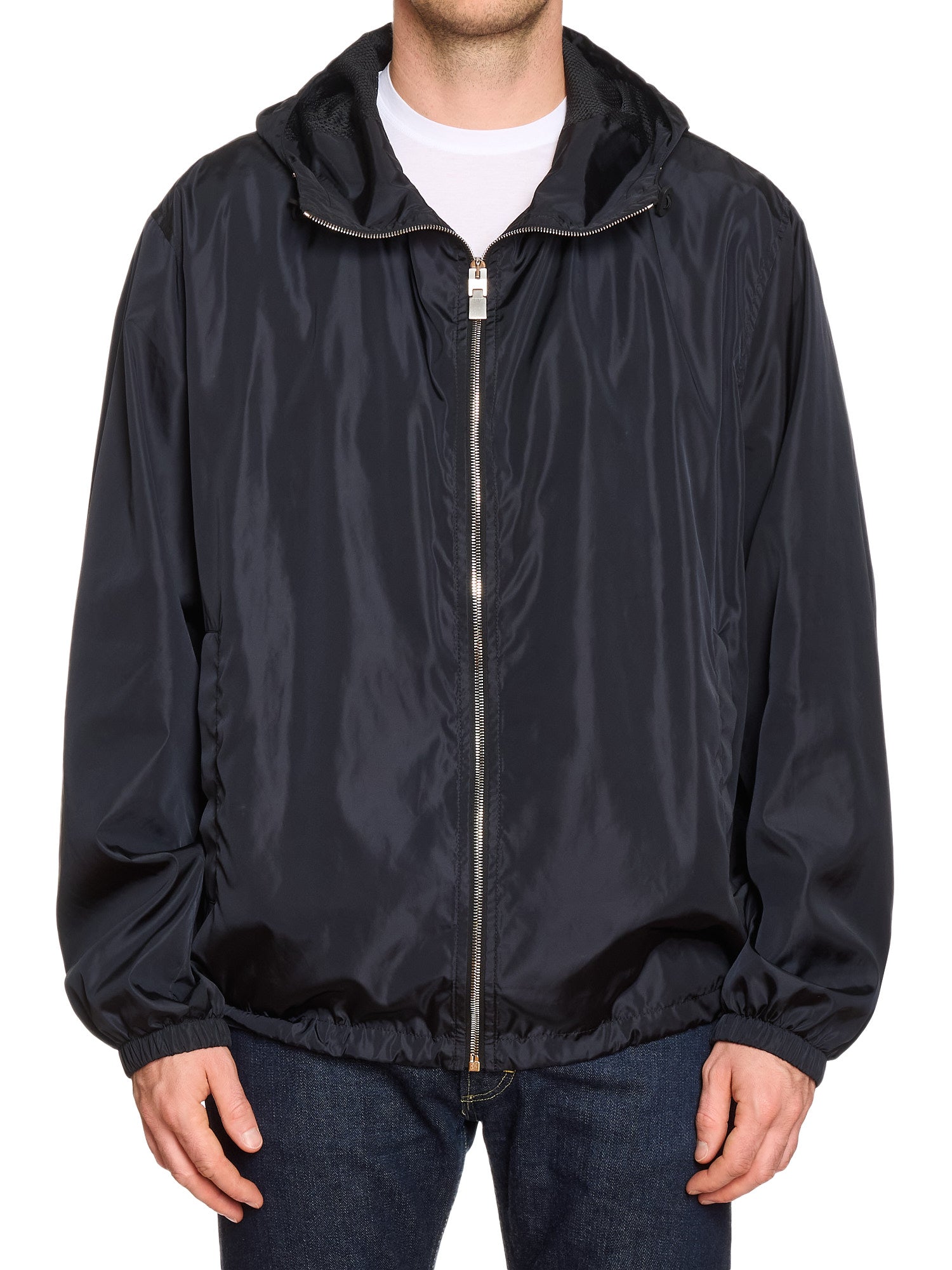 GIVENCHY Tag Effect Hooded Windbreaker Jacket Oversized