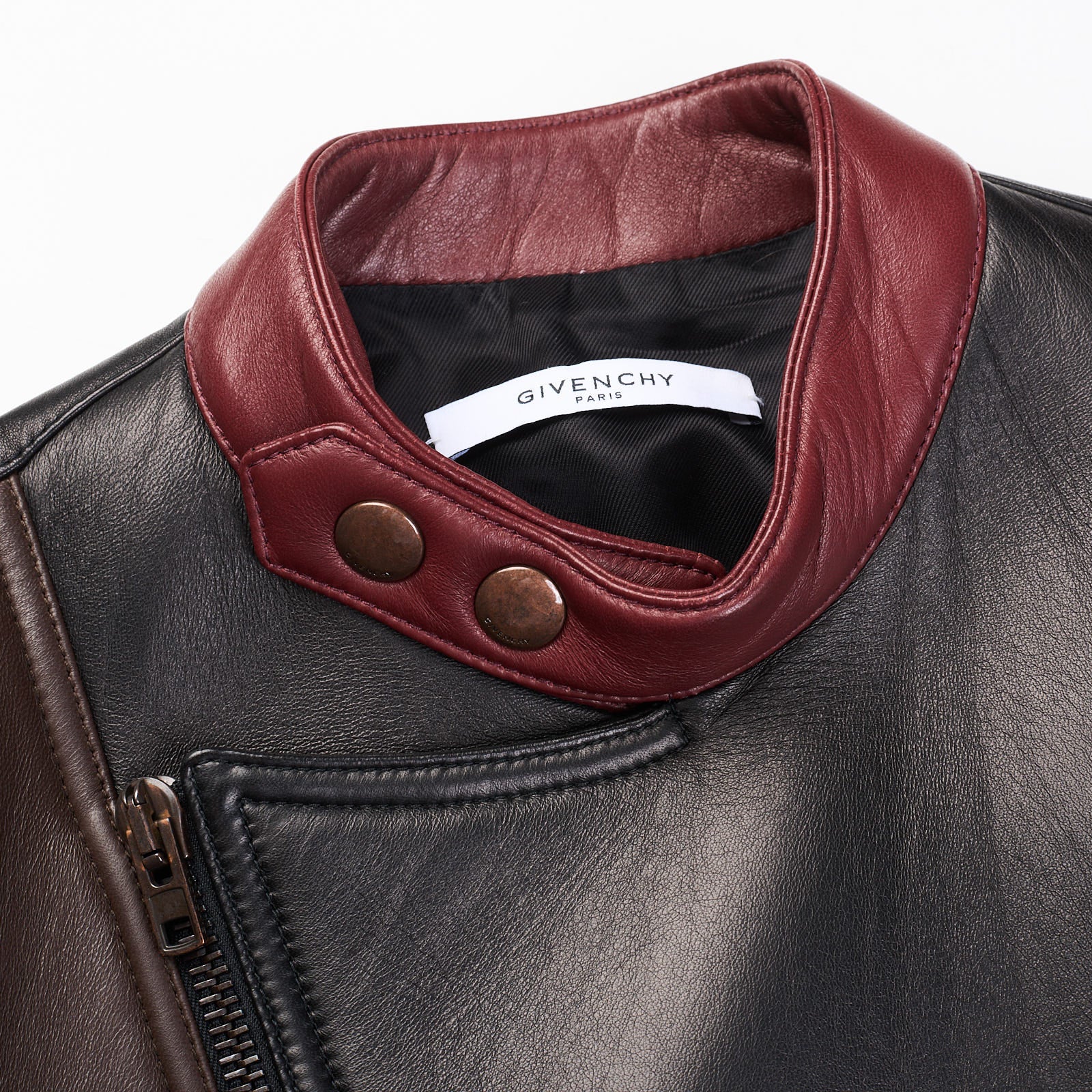 GIVENCHY Star Patch Leather Moto Biker Captain America Jacket NEW Size 50 M