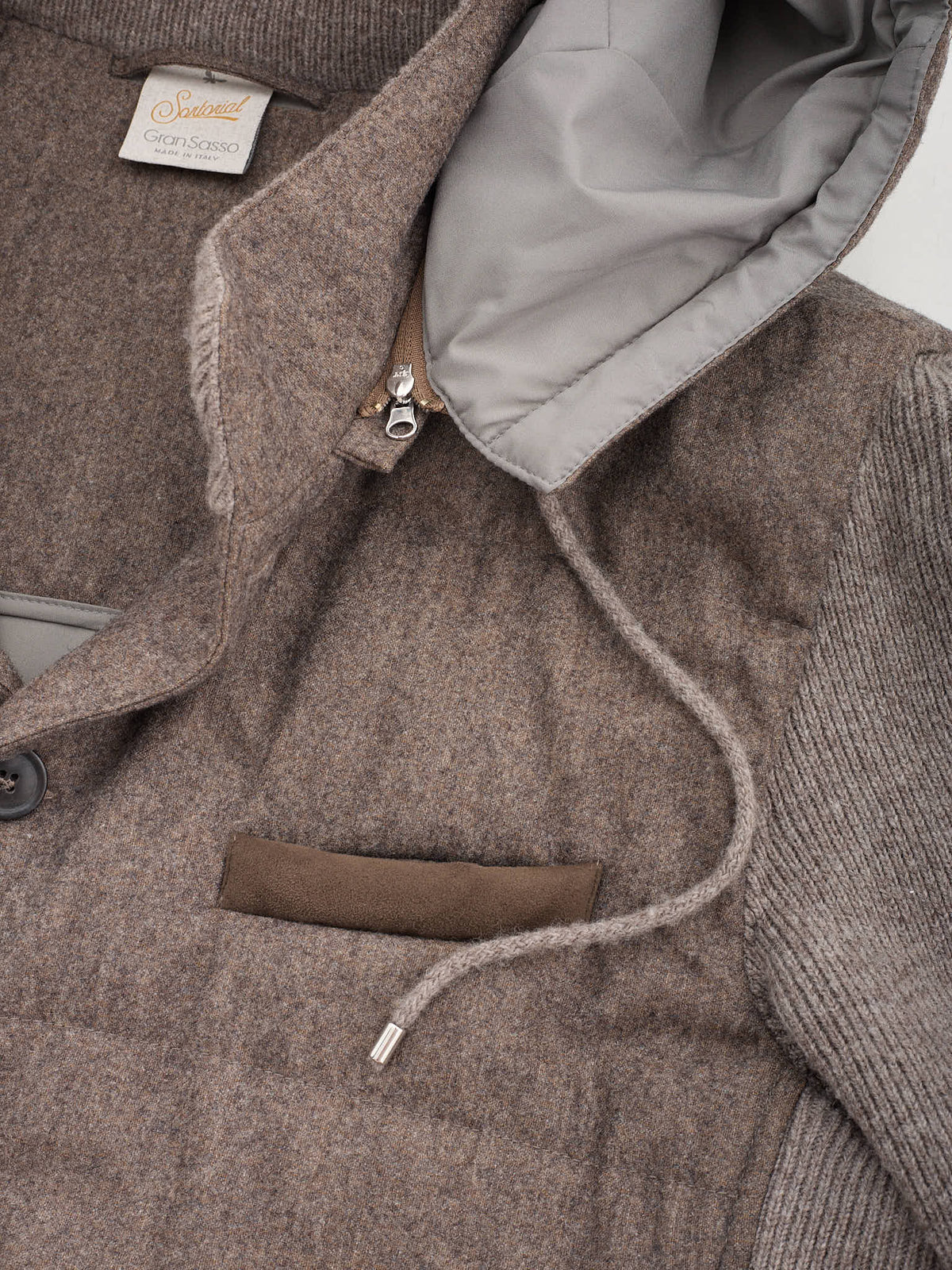 GRAN SASSO Sartorial Super Geelong Wool Flannel Hooded Jacket