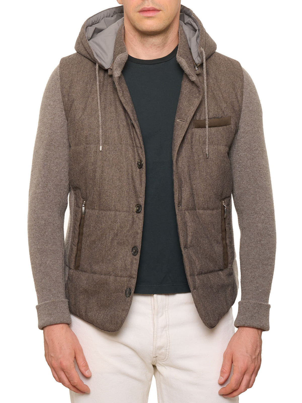 GRAN SASSO Sartorial Super Geelong Wool Flannel Hooded Jacket
