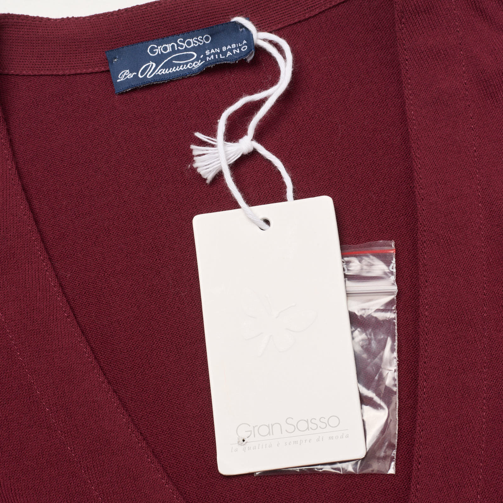 GRAN SASSO for VANNUCCI Burgundy Cotton Knit DB Vest Waistcoat EU 50 NEW US M