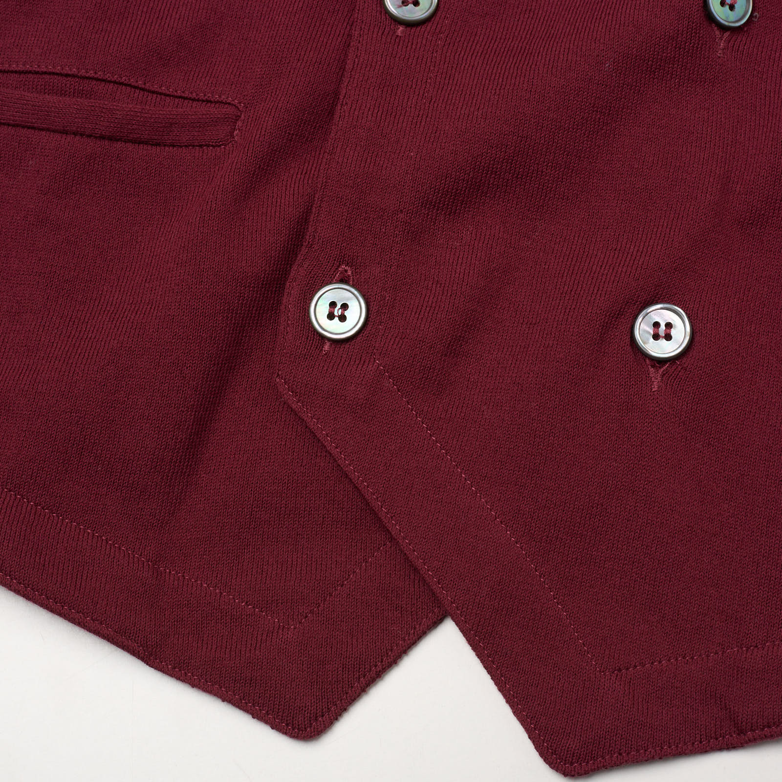 GRAN SASSO for VANNUCCI Burgundy Cotton Knit DB Vest Waistcoat EU 50 NEW US M