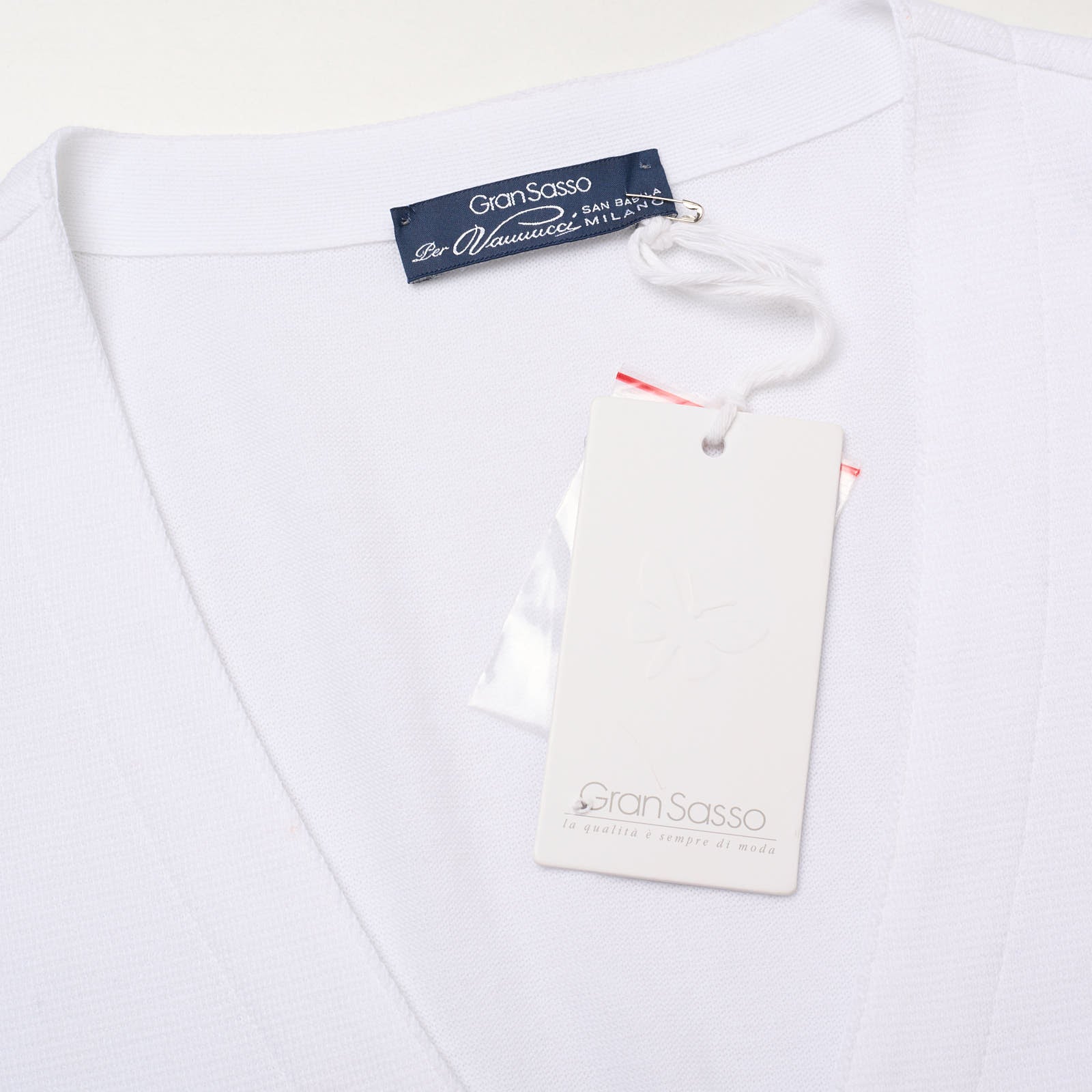 GRAN SASSO for VANNUCCI White Cotton Knit 5 Button Vest Waistcoat NEW