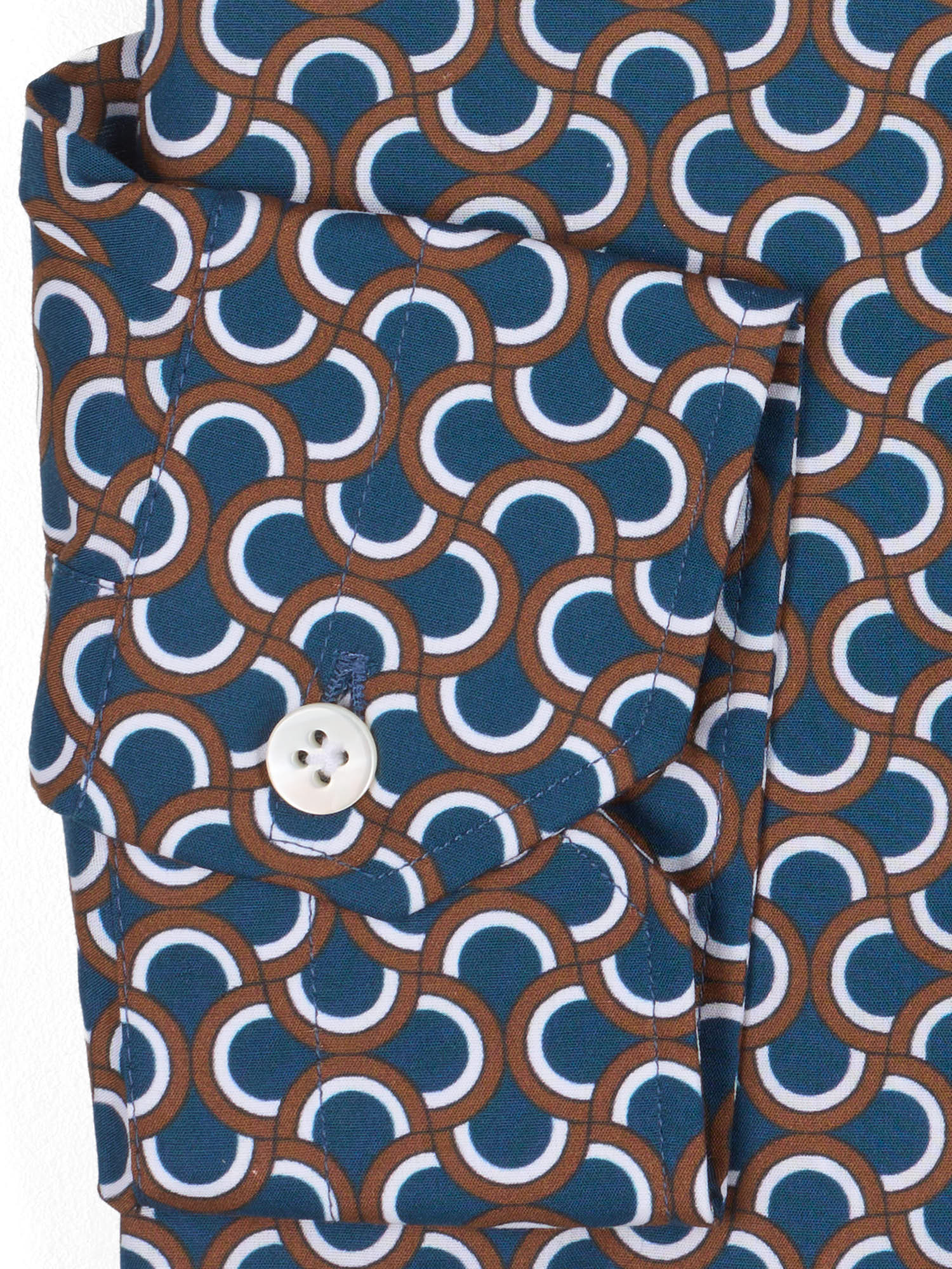 GUGLIELMINOTTI Milano Multicolor Geometric Cotton Dress Shirt