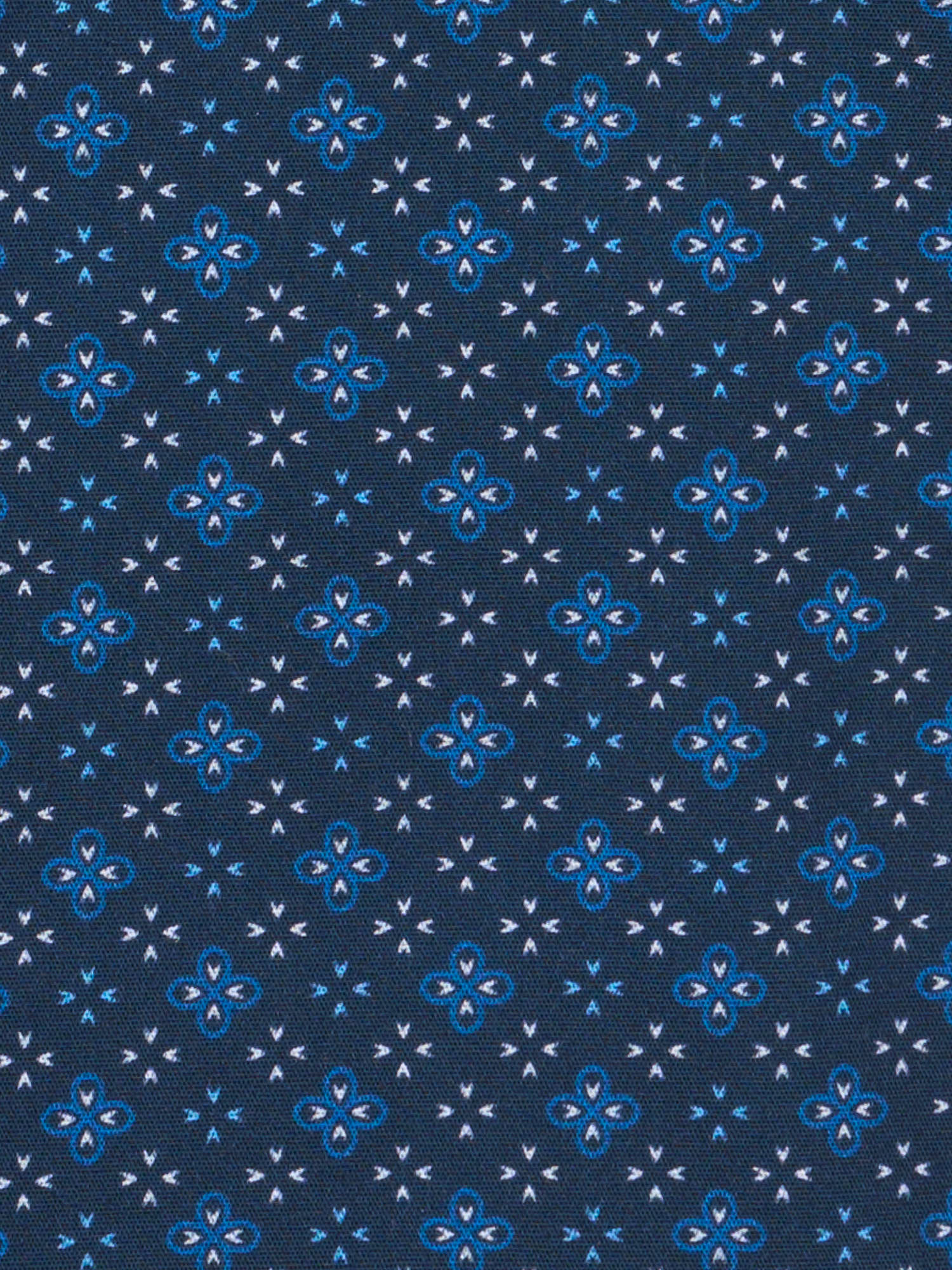 GUGLIELMINOTTI Milano Navy Blue Medallion Cotton Dress Shirt