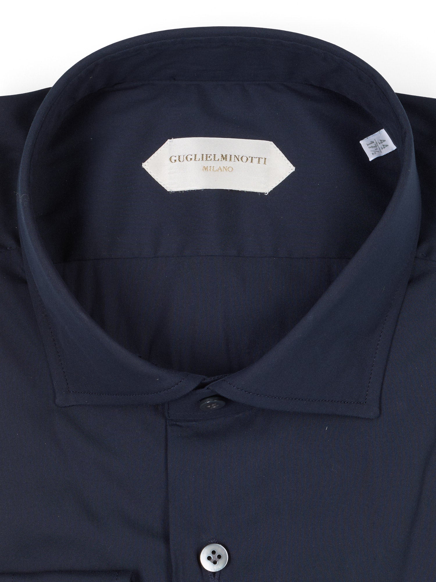 GUGLIELMINOTTI Milano Navy Cotton-Polyamide Dress Shirt NEW