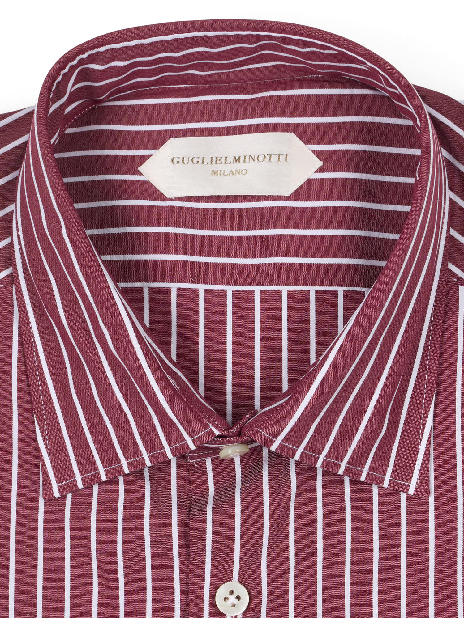 GUGLIELMINOTTI Milano Purple Striped Cotton-Polyamide Dress Shirt NEW