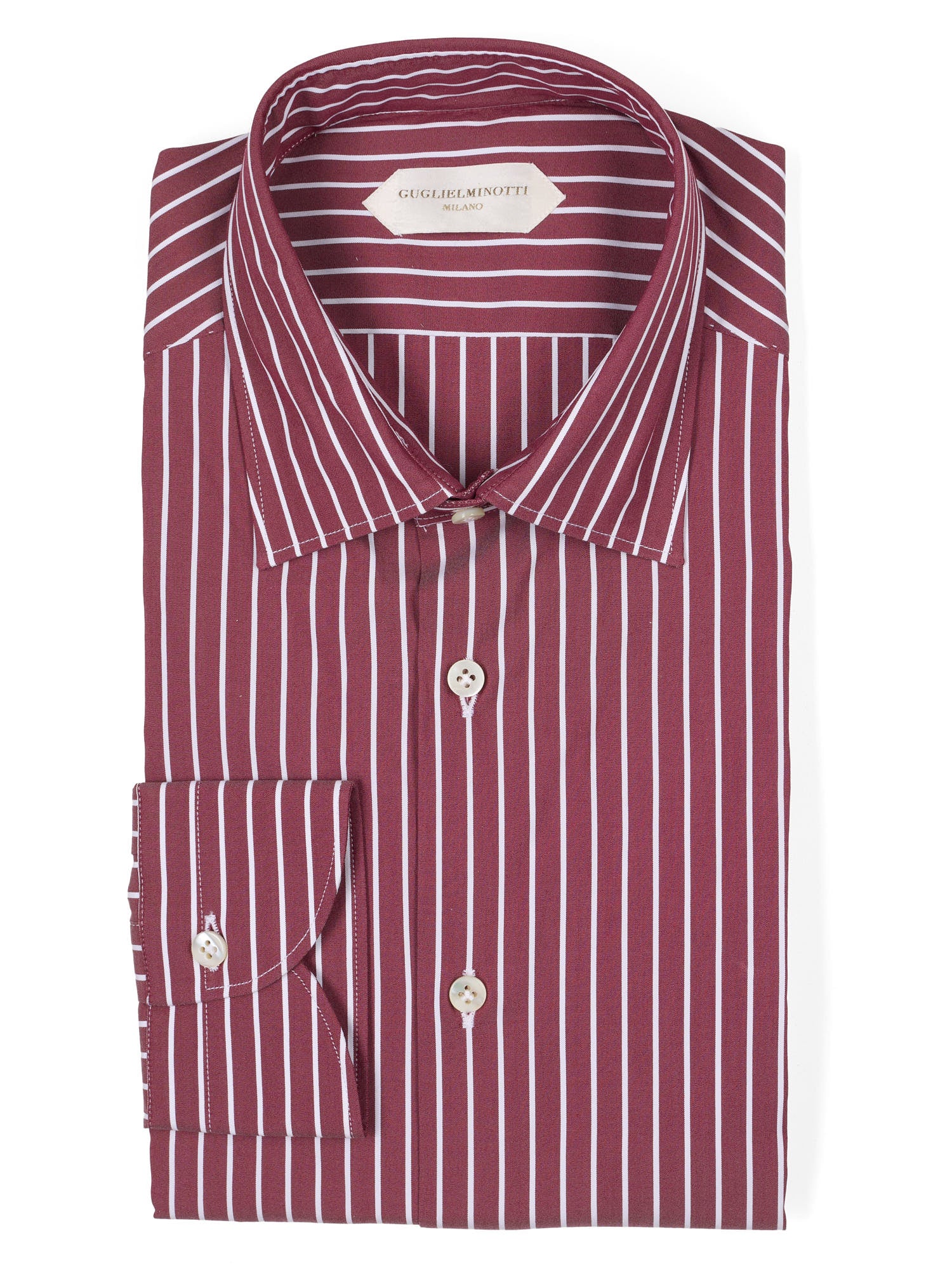 GUGLIELMINOTTI Milano Purple Striped Cotton-Polyamide Dress Shirt NEW