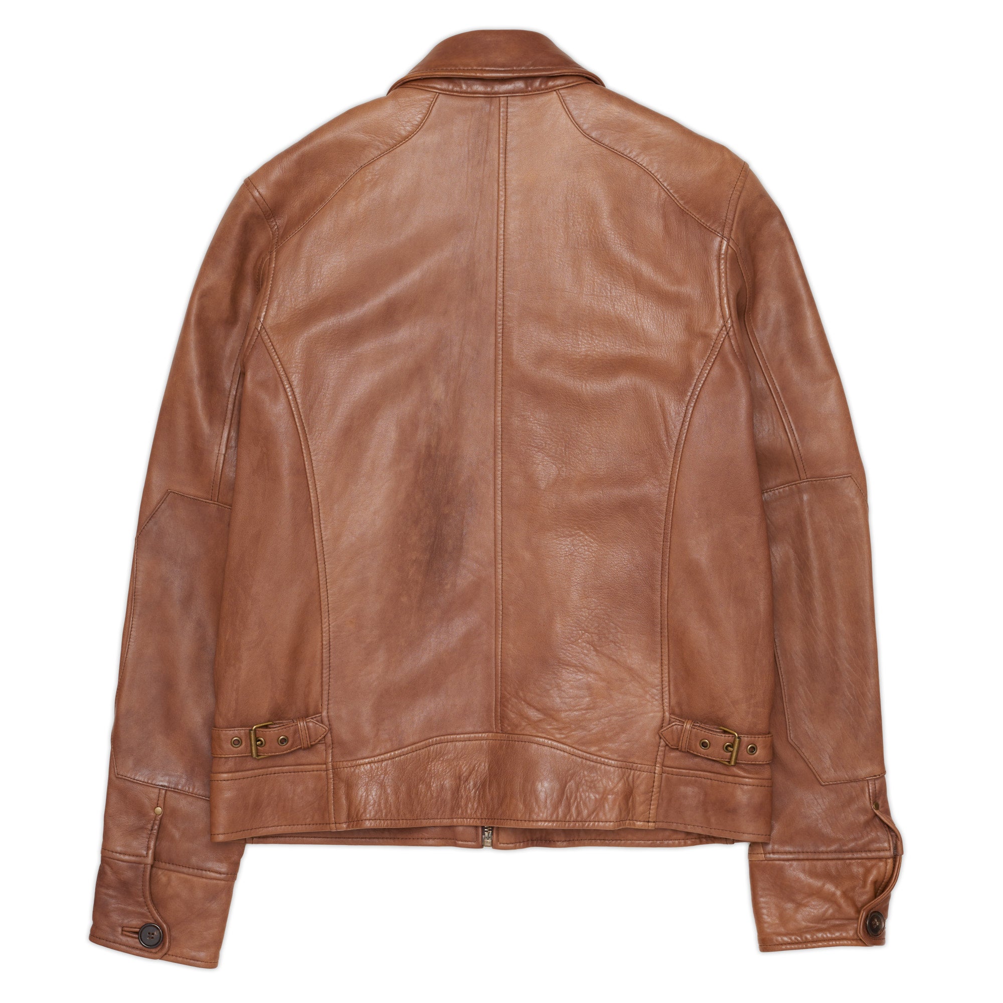 HARTFORD Brown Lamb Nappa Leather Flight Bomber Jacket Size M HARTFORD