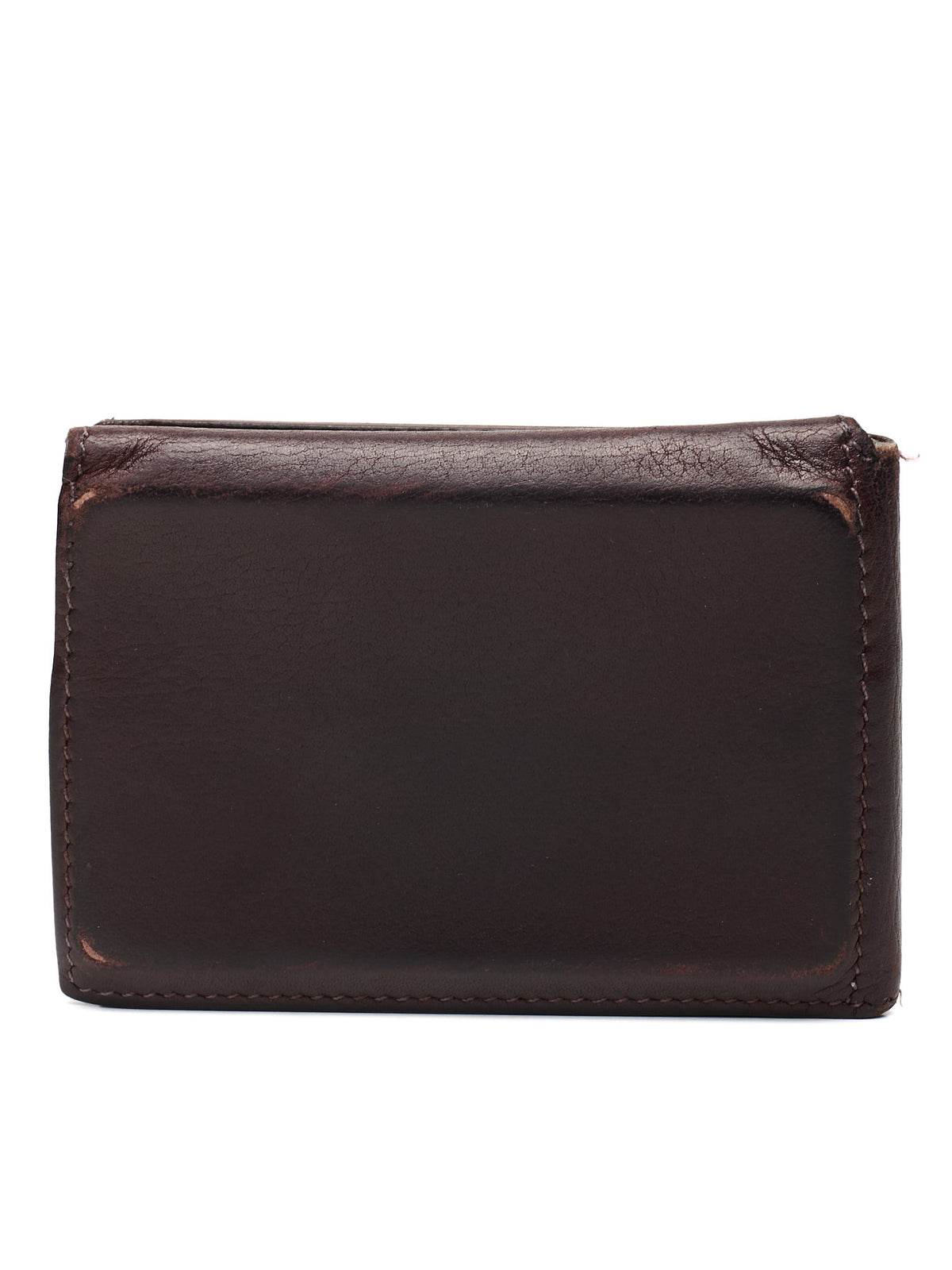 HERMES Brown Leather Card Holder Wallet