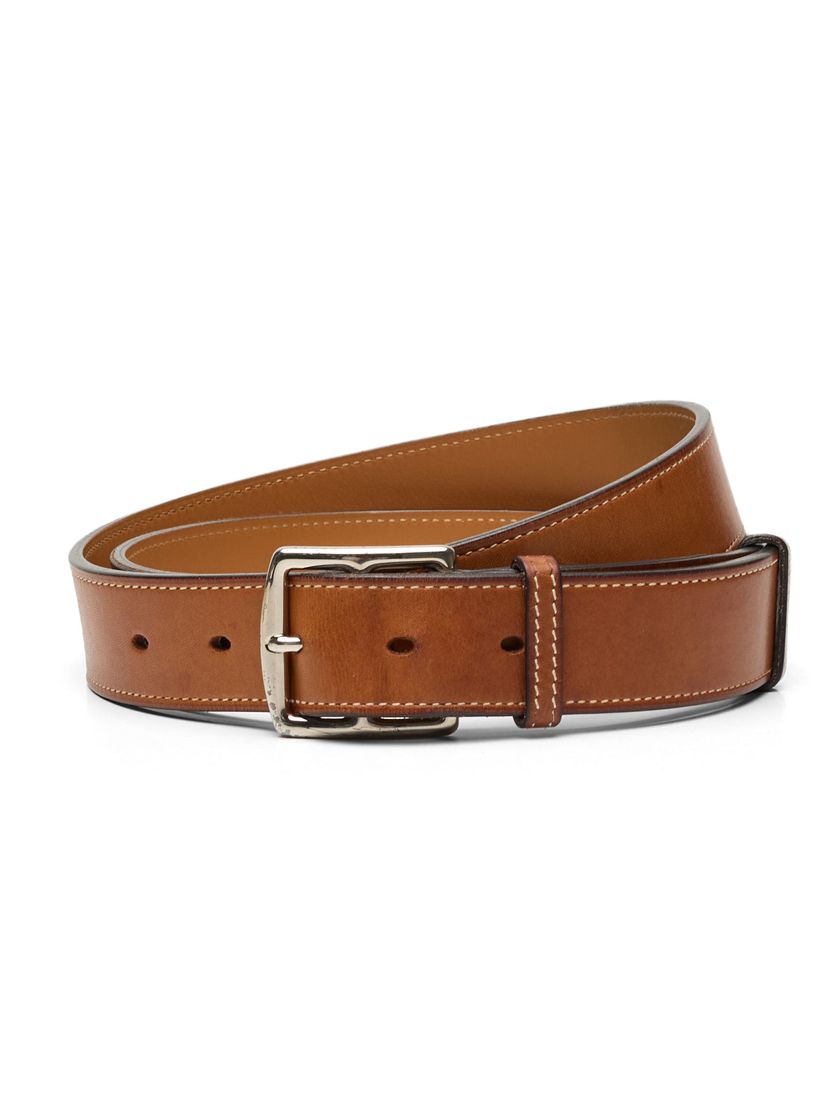 HERMES Paris Etriviere 32 Fawn Color Leather Belt 95cm 38"