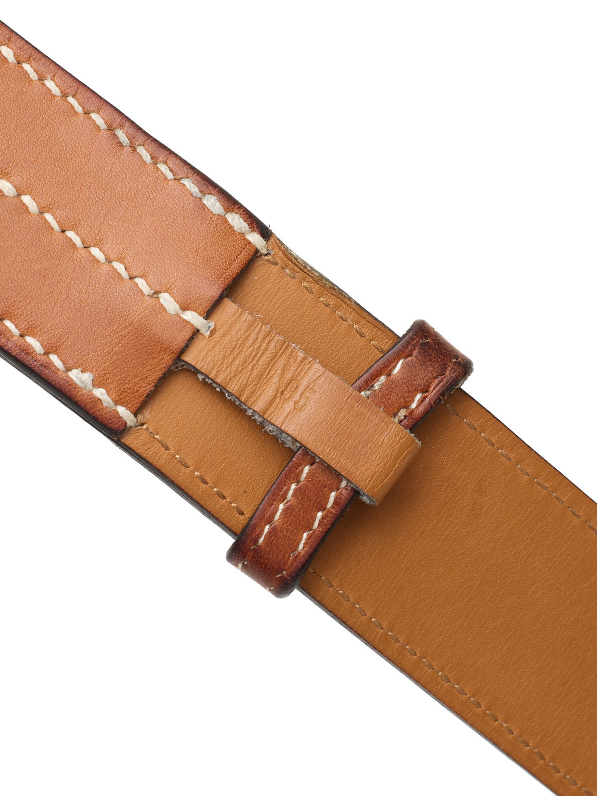 HERMES Paris Etriviere 32 Fawn Color Leather Belt 95cm 38"