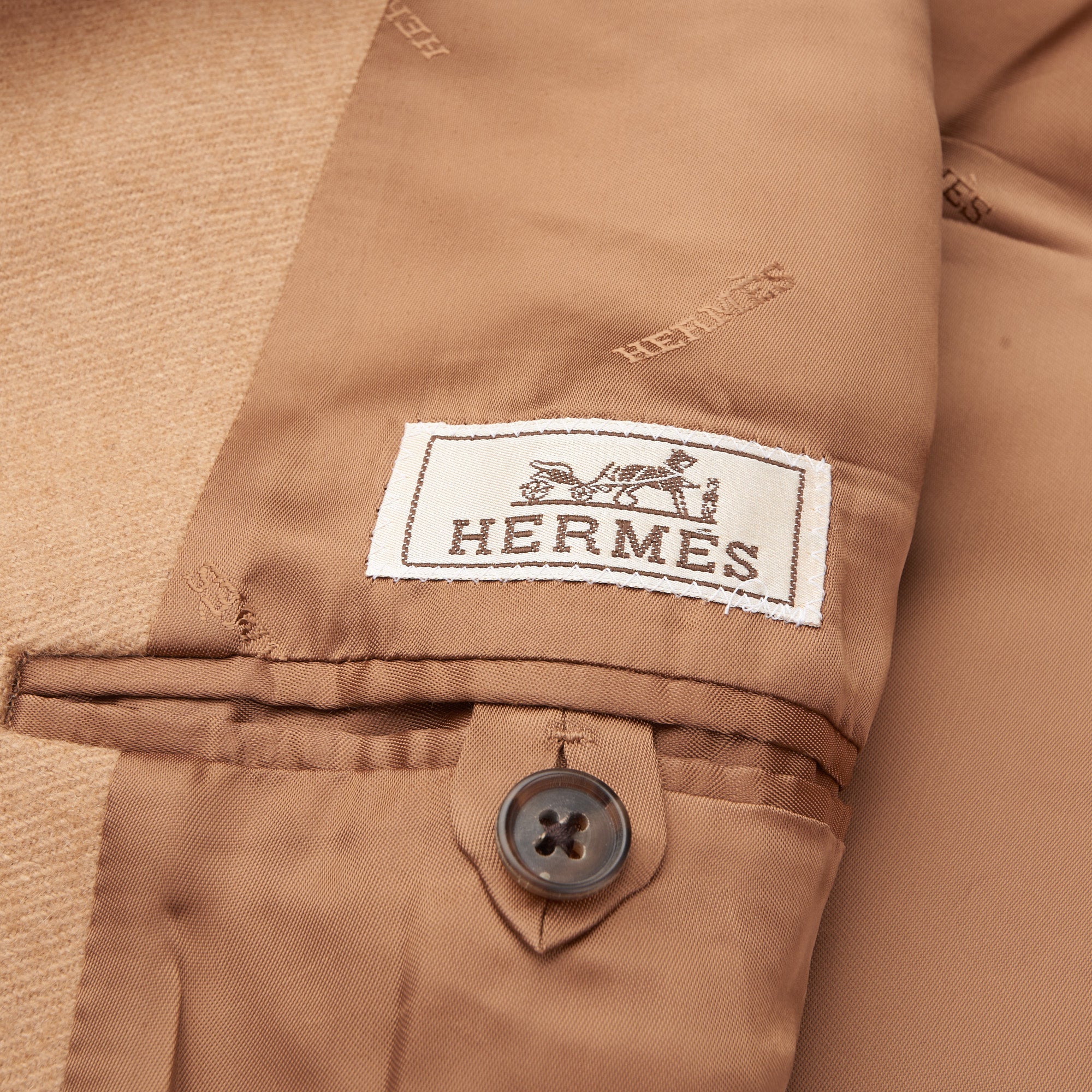 HERMES Paris Tan Camelhair Coat EU 50 NEW US 40 Slim Fit Fit HERMES