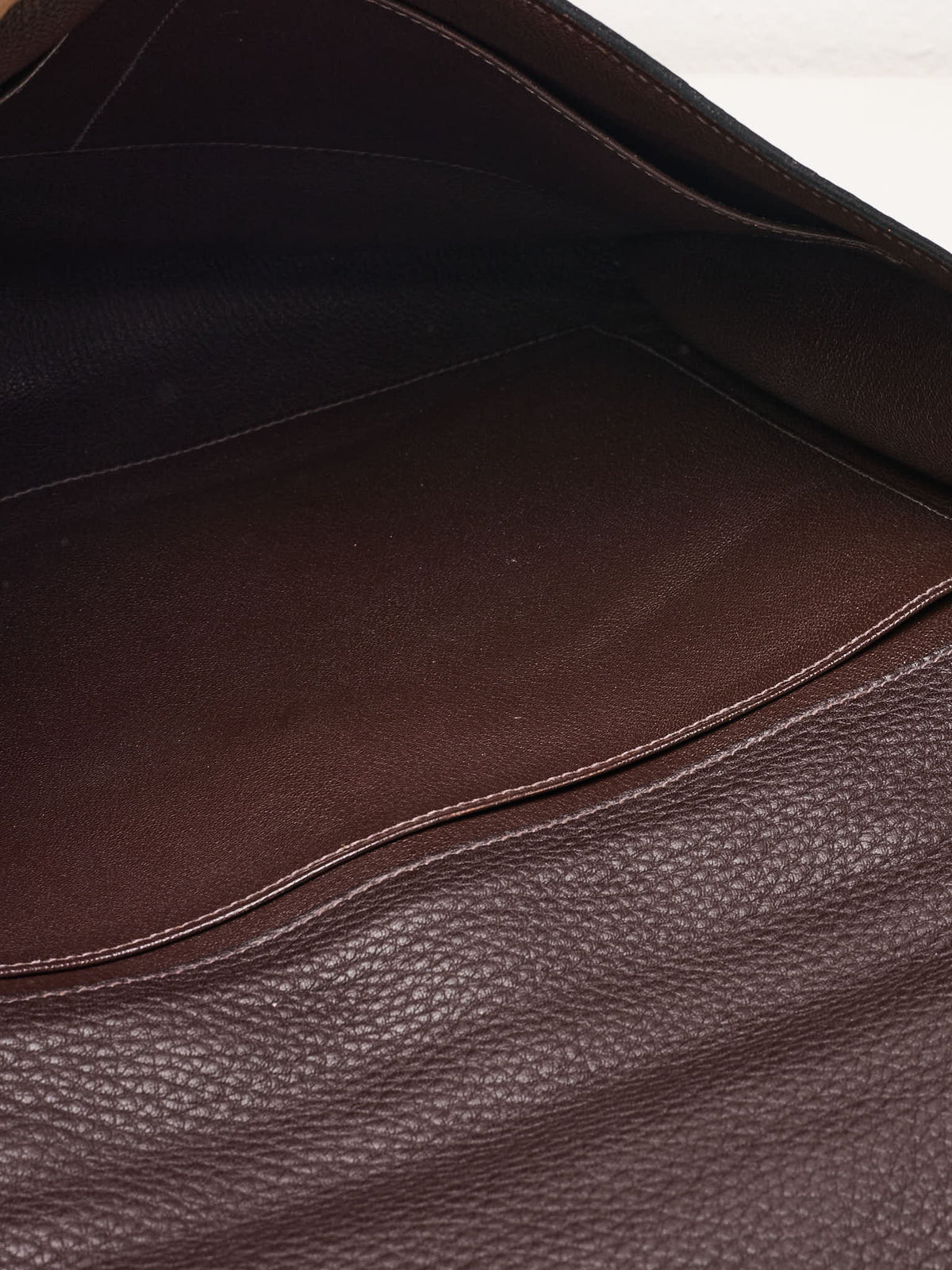 HERMES Etriviere II Brown Fjord Leather Briefcase Bag