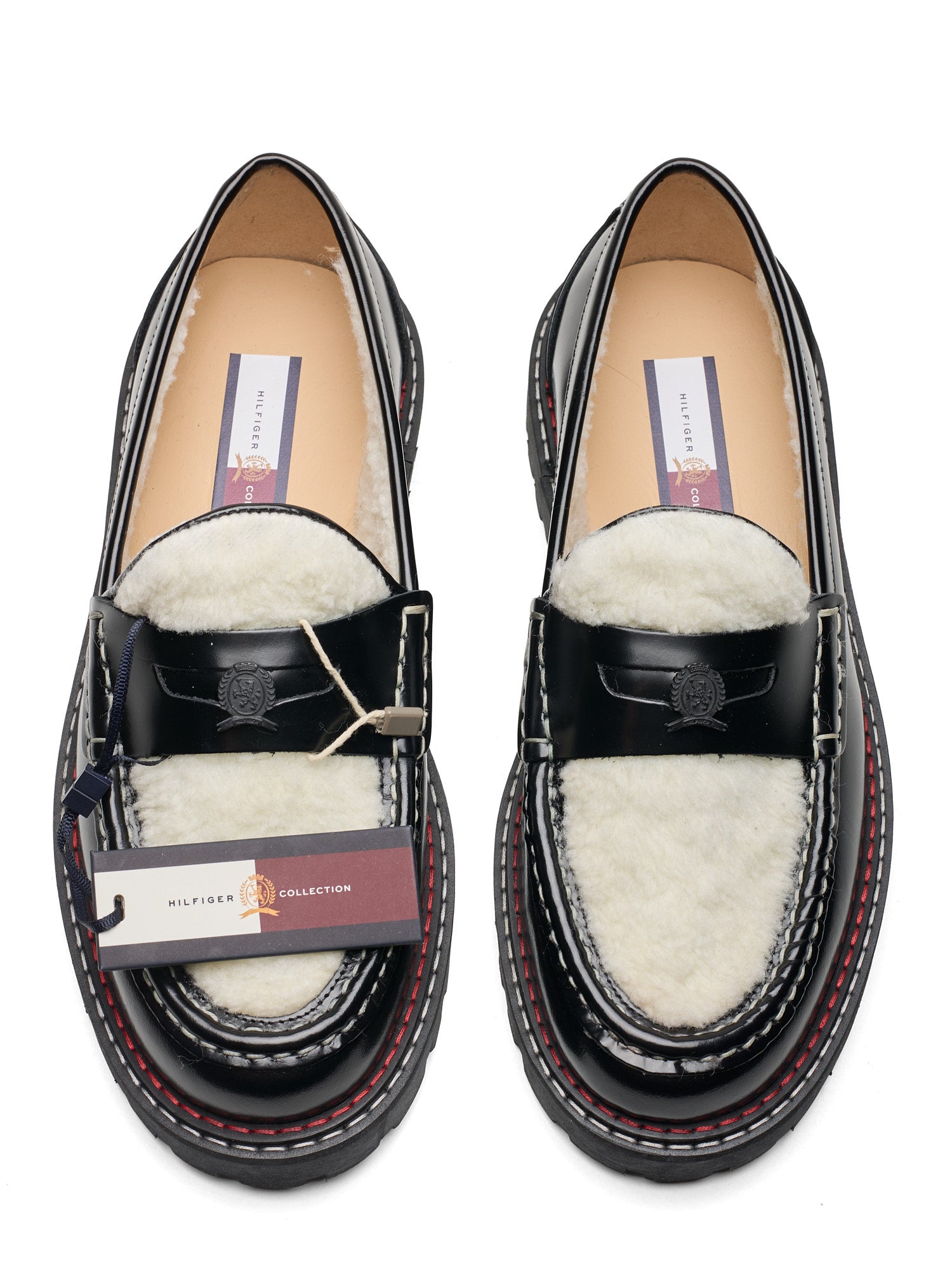 HILFIGER COLLECTION Black Leather Penny Loafers EU 40 NEW US 7.5 Unisex