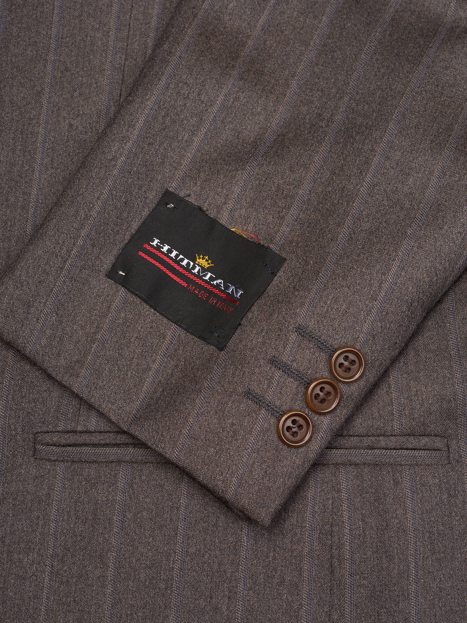 Hitman by Cerruti Brown Striped Wool Business Suit