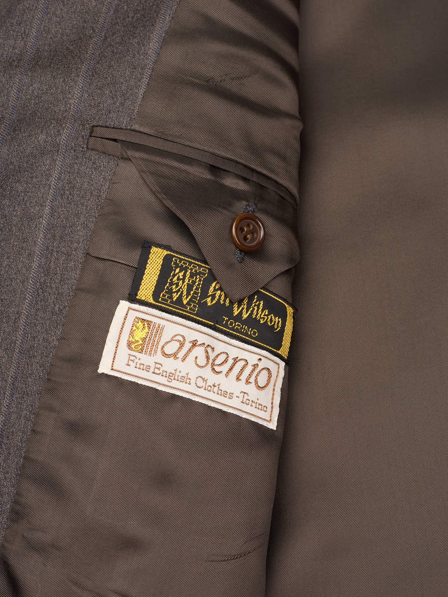 Hitman by Cerruti Brown Striped Wool Business Suit