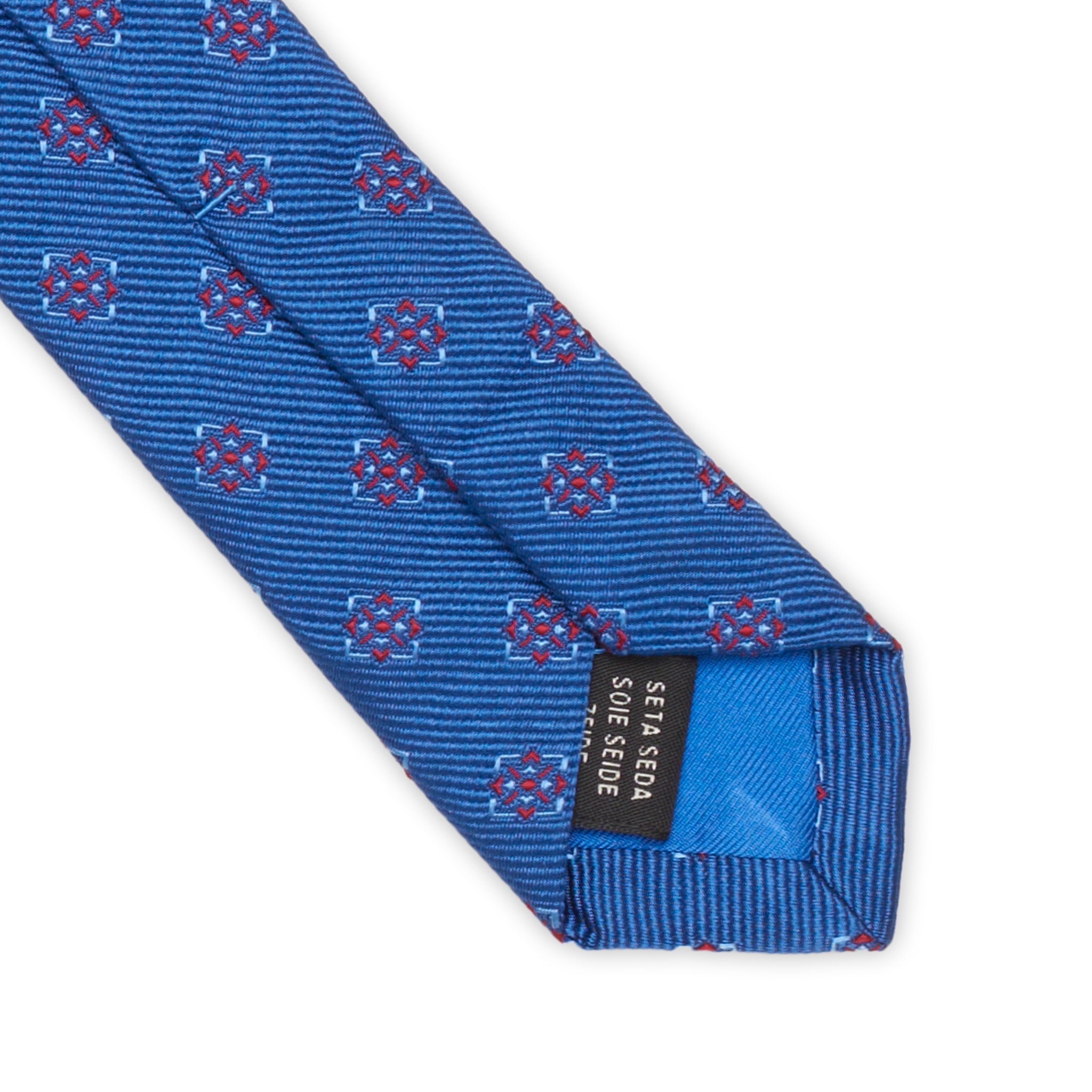 HOLLIDAY & BROWN Handmade Blue Macro-Design Silk Tie NEW HOLLIDAY & BROWN