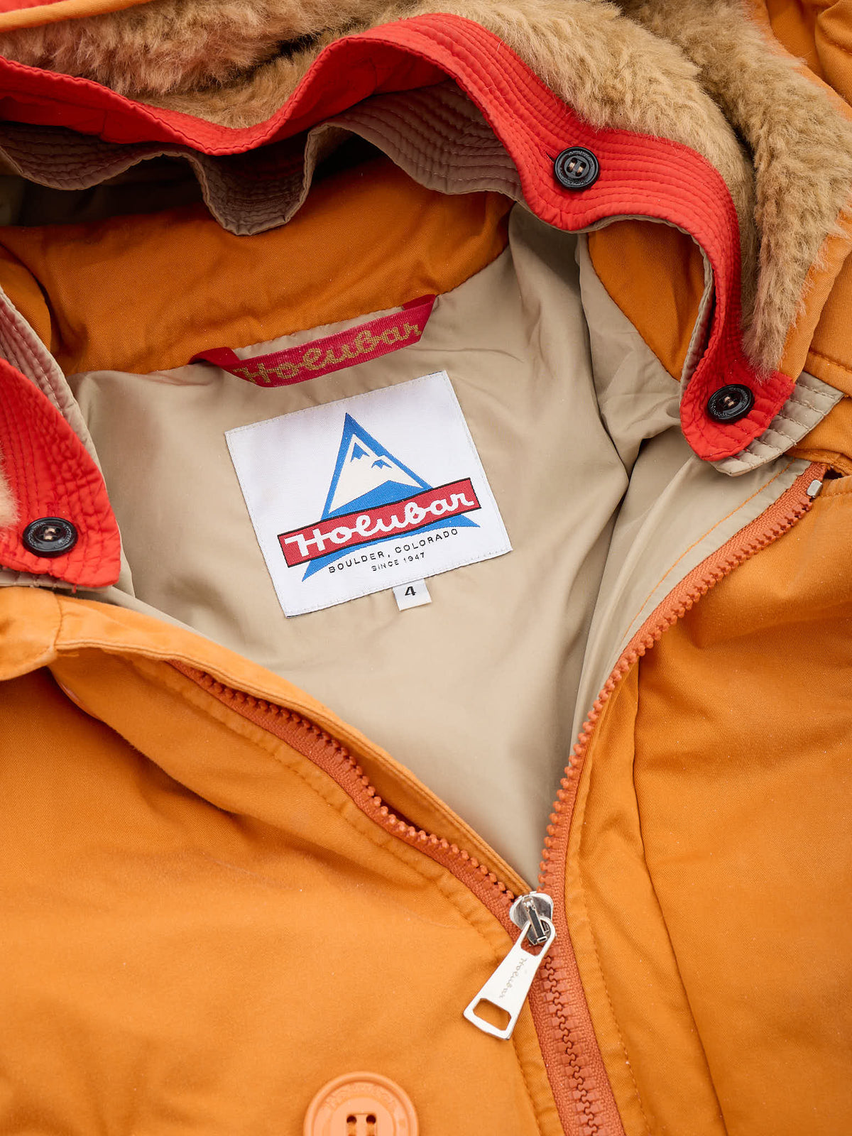 HOLUBAR "Boulder" Orange Cotton Down Filled Parka Jacket Alpaca Parts