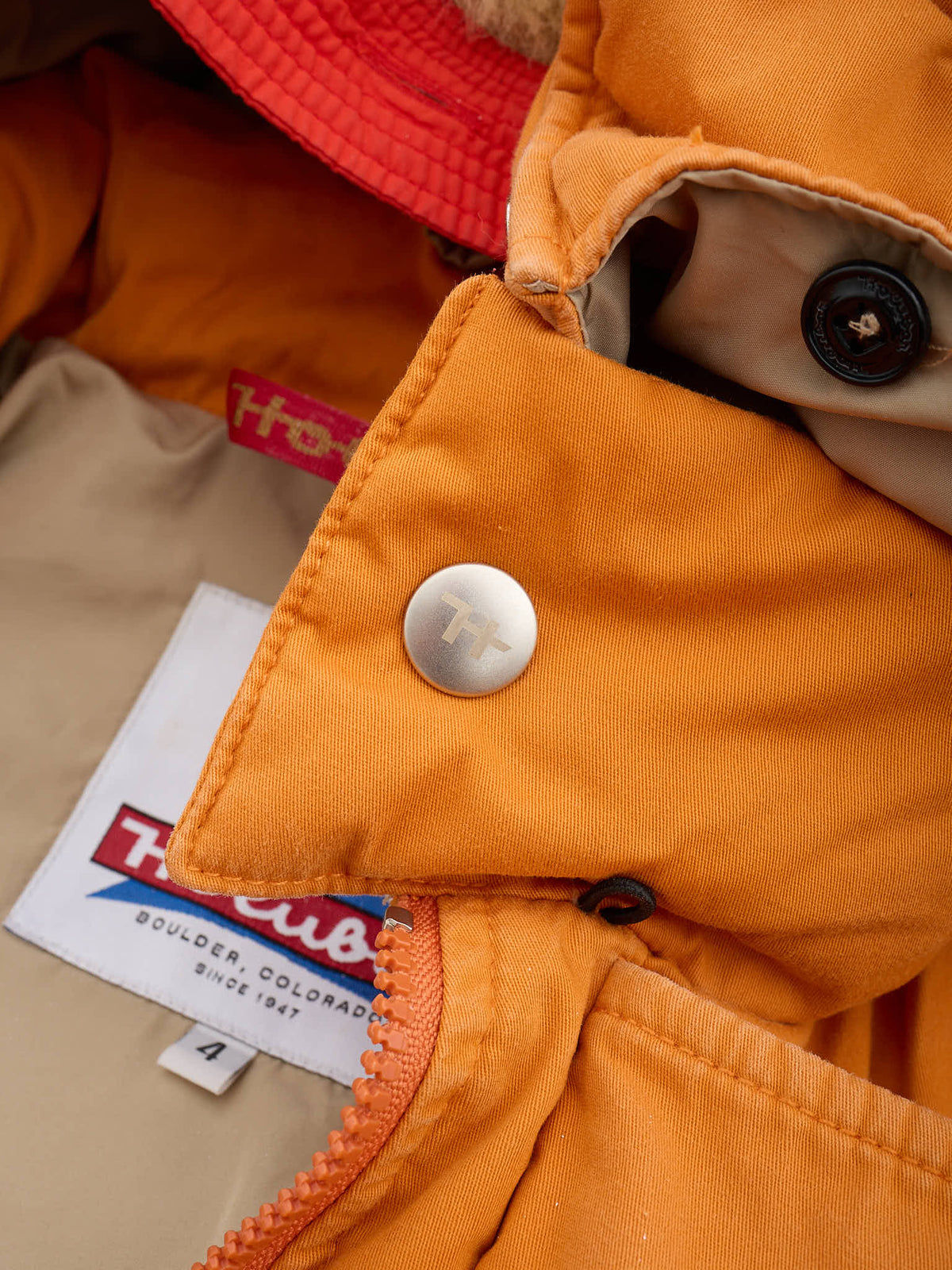 HOLUBAR "Boulder" Orange Cotton Down Filled Parka Jacket Alpaca Parts
