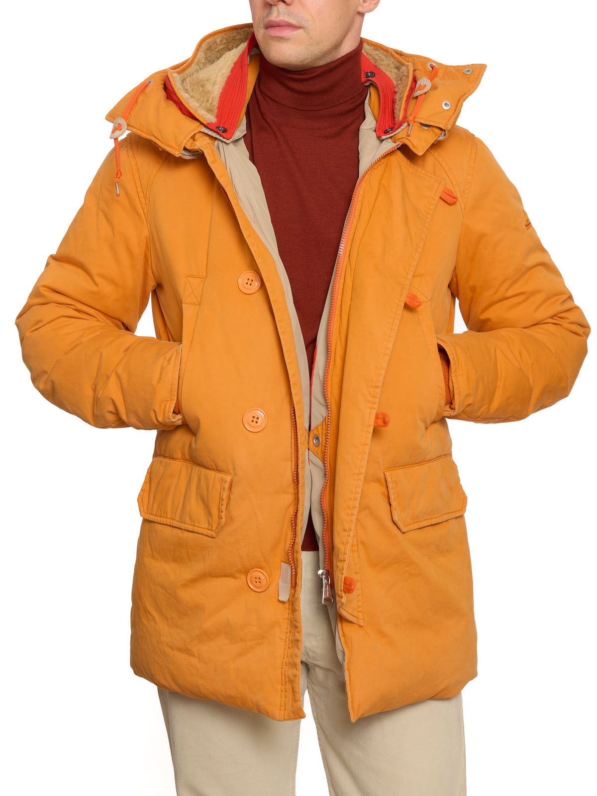 HOLUBAR "Boulder" Orange Cotton Down Filled Parka Jacket Alpaca Parts