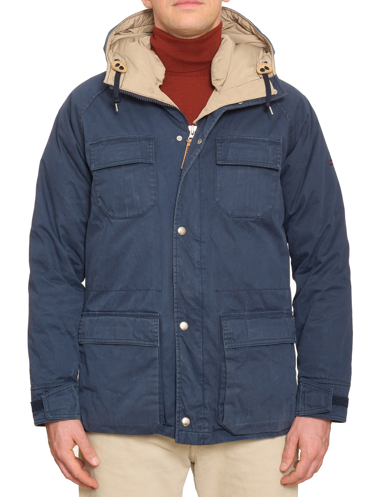 HOLUBAR "Deer Hunter" Navy Blue Cotton Down Filled Parka Jacket
