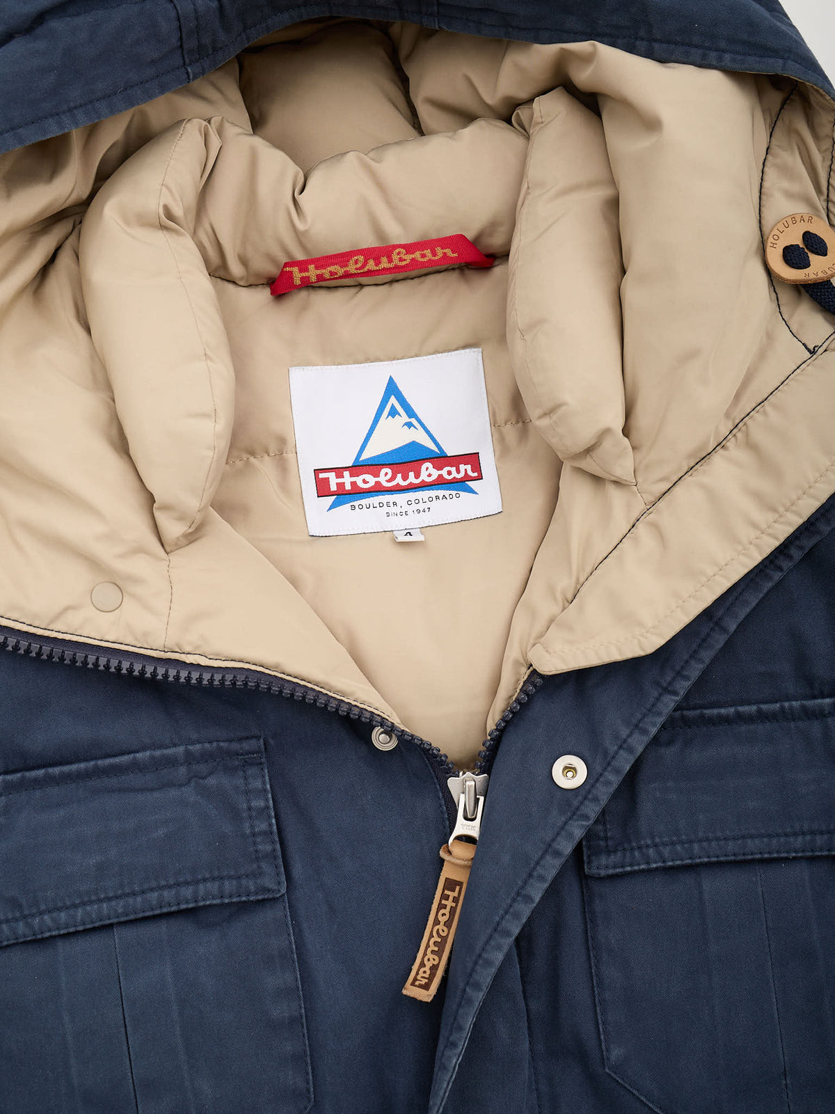 HOLUBAR "Deer Hunter" Navy Blue Cotton Down Filled Parka Jacket