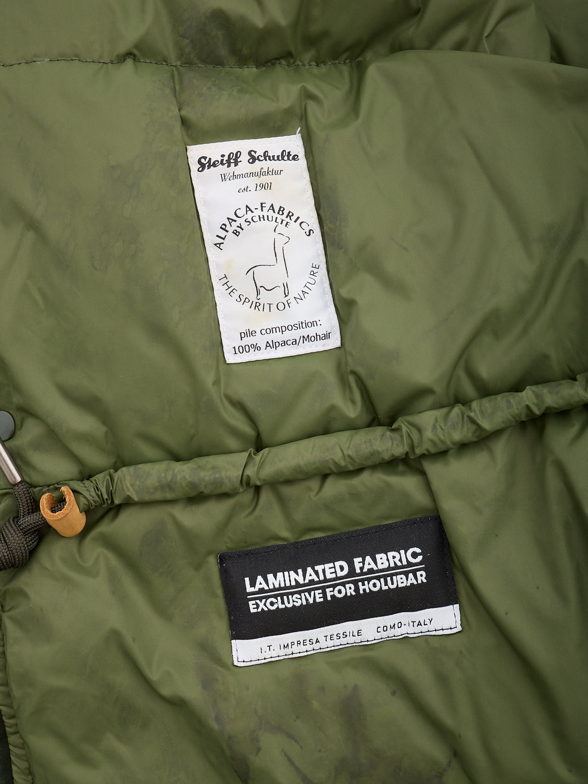 HOLUBAR "North Hunter" Green Cotton Parka Down Filled Parka Jacket Alpaca Mohair Parts