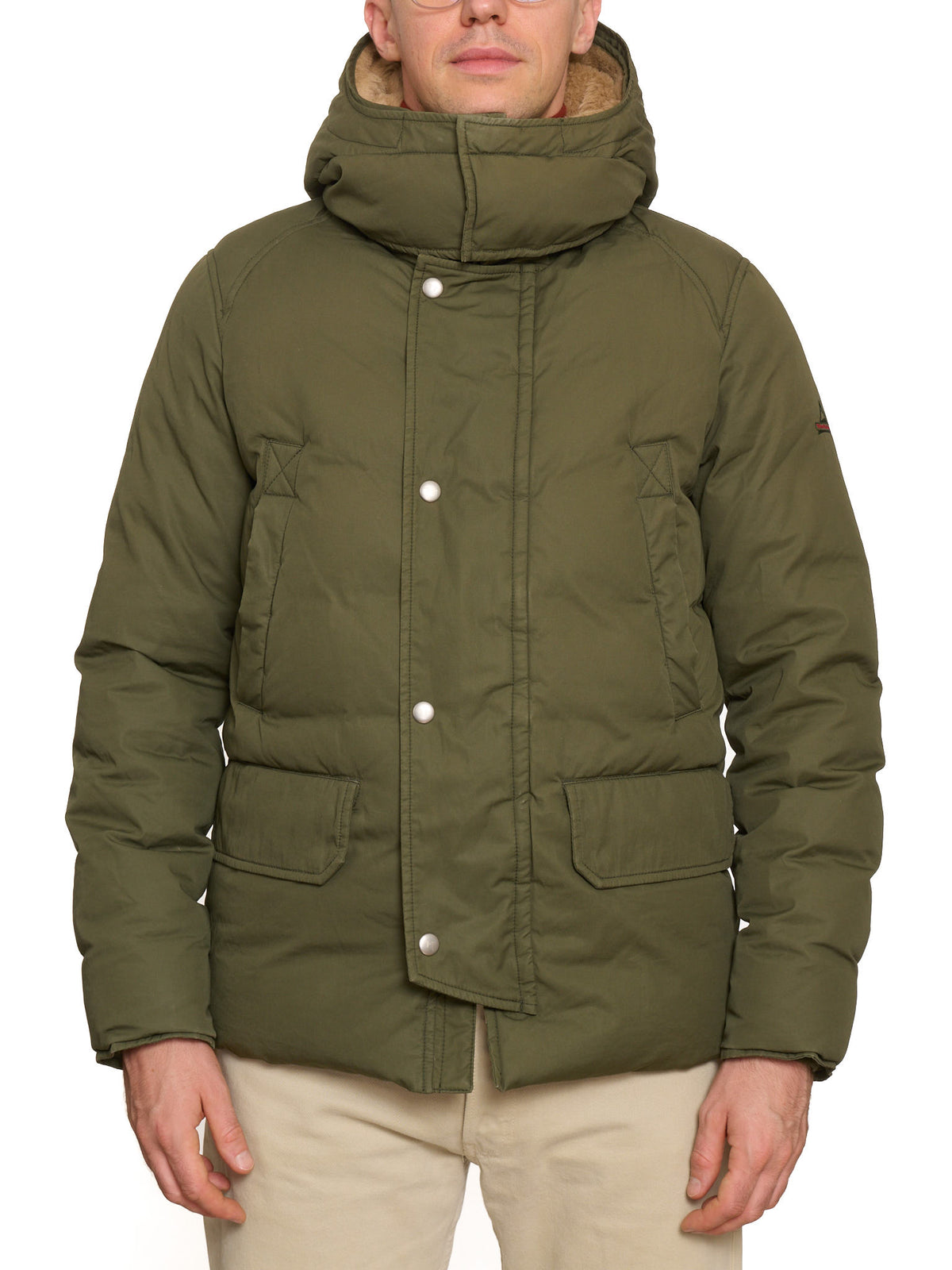 HOLUBAR "Short Boulder" Olive Green Cotton Down Filled Parka Jacket Alpaca Mohair Parts