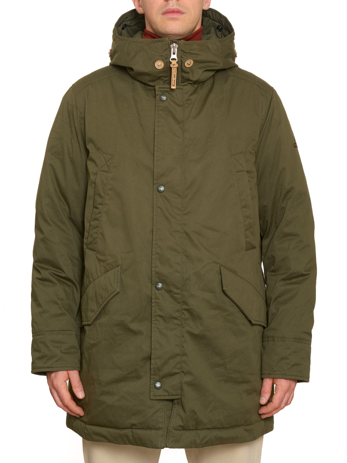 HOLUBAR "Sun Valley Parka" Olive Green Cotton Down Filled Parka Jacket Alpaca Parts