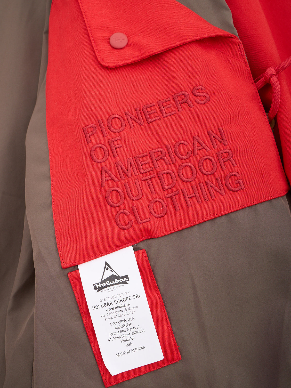 HOLUBAR "Boulder" Red Down-Feather Jacket Hooded Parka NEW