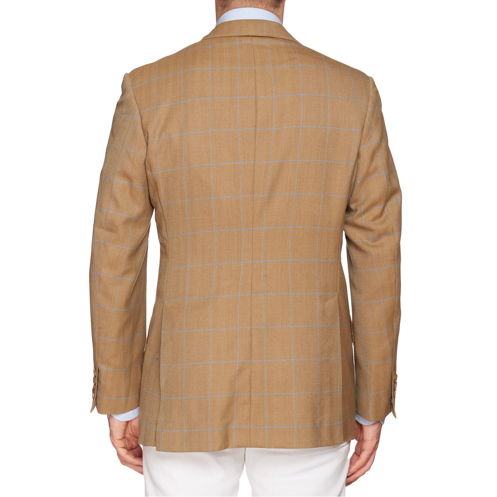HUNTSMAN Savile Row Bespoke Tan Herringbone Plaid Wool 1 Button Jacket NEW US 40 HUNTSMAN