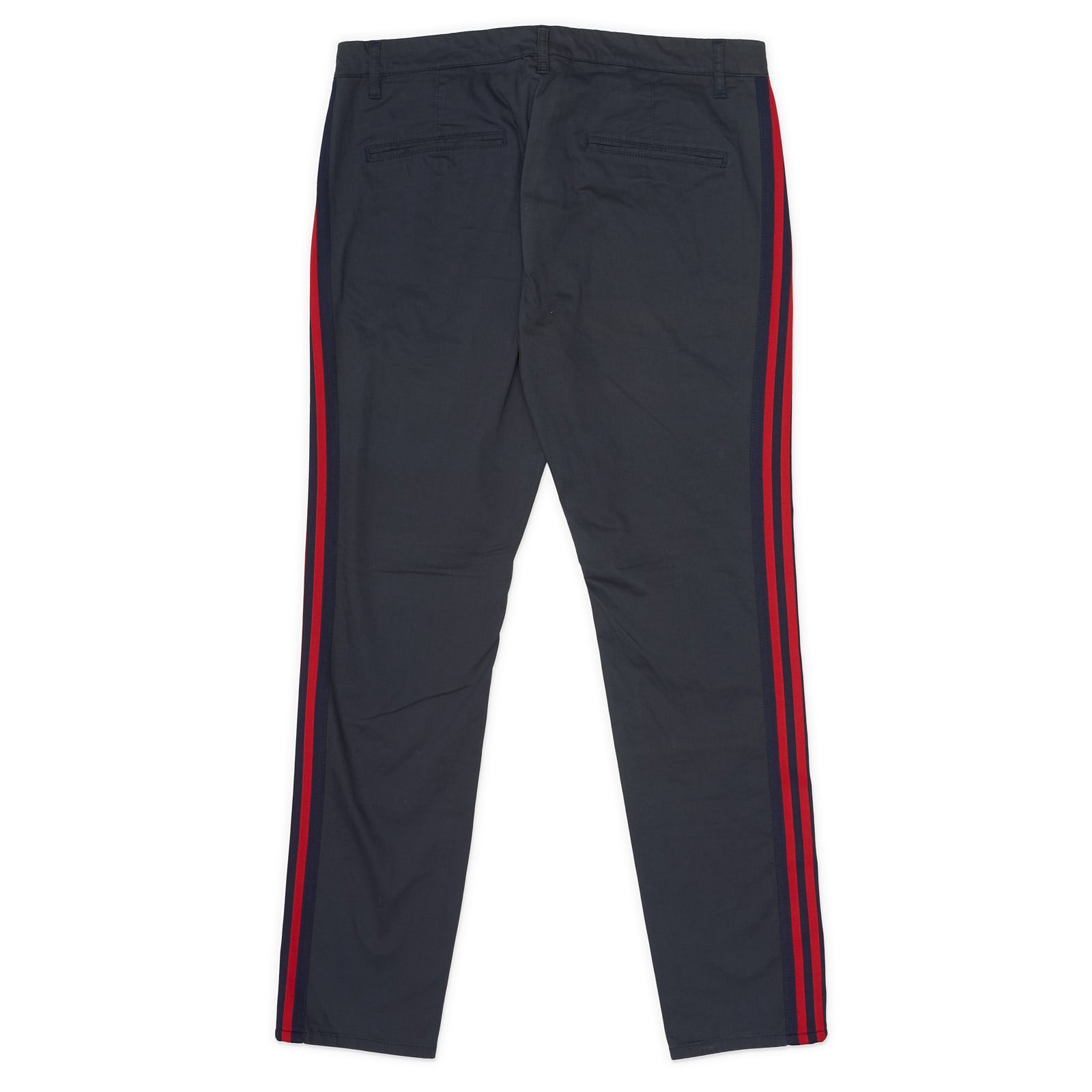 HYDROGEN Navy Blue "Stripes Chinos" Pants New