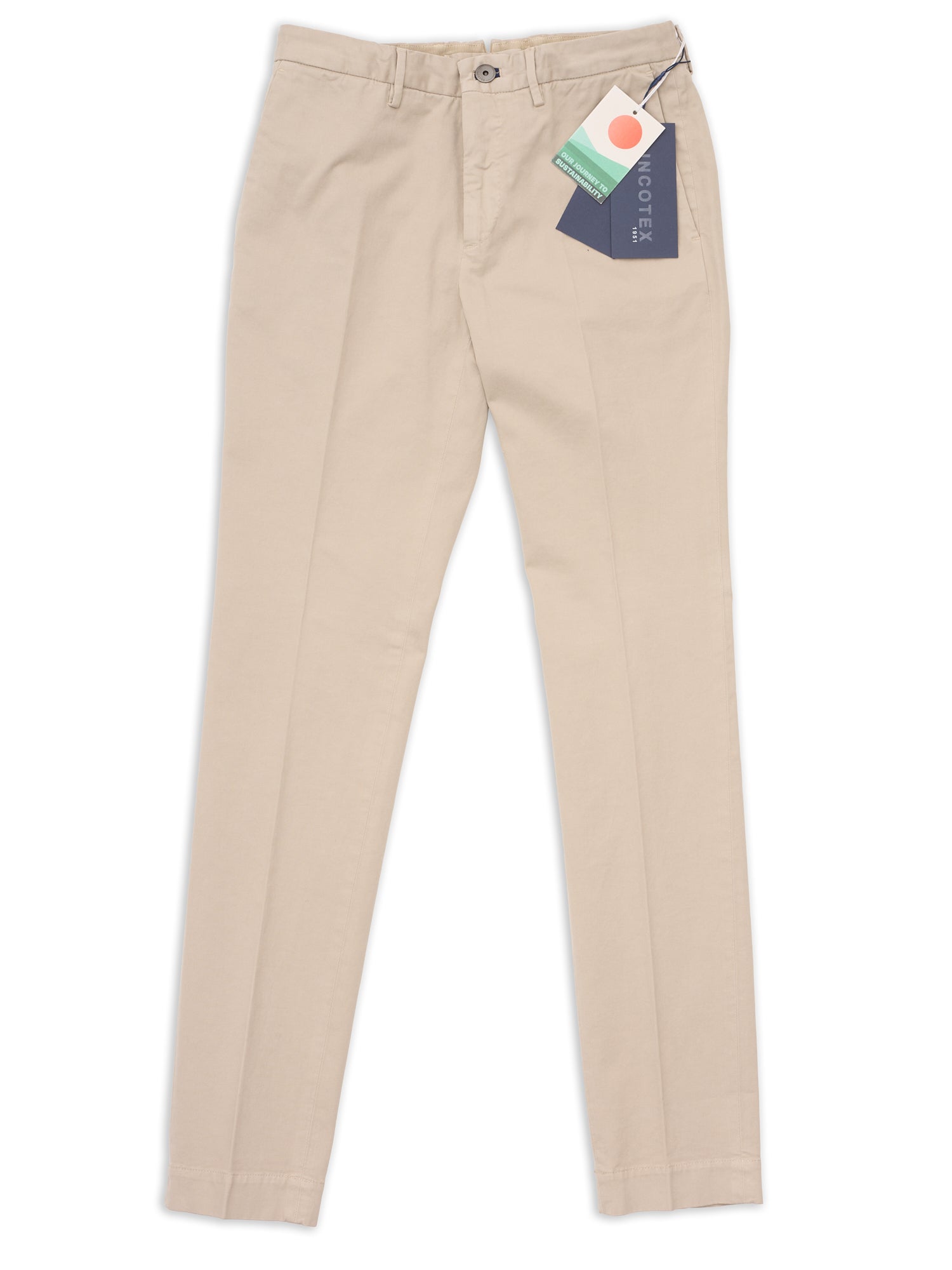 INCOTEX Beige Cotton Tight Fit Comfortchino Pants NEW Size 30