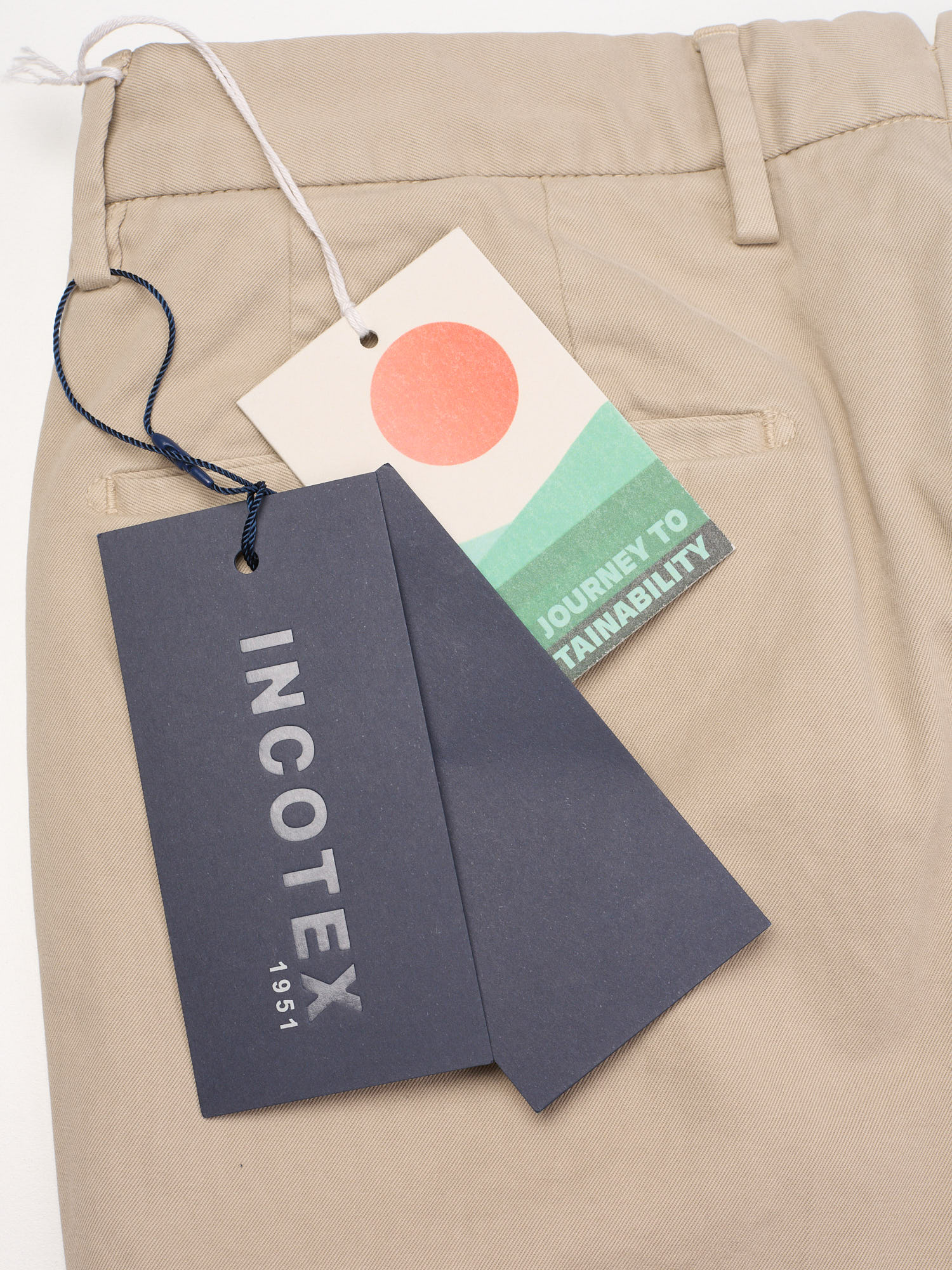 INCOTEX Beige Cotton Tight Fit Comfortchino Pants NEW Size 30