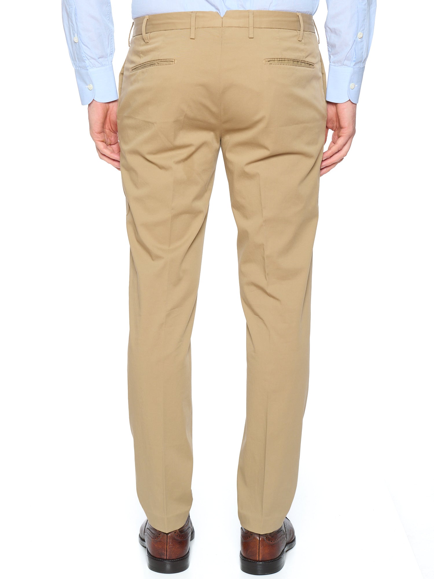 INCOTEX Beige "Royal Batavia" Cotton Slim Fit Chino Pants