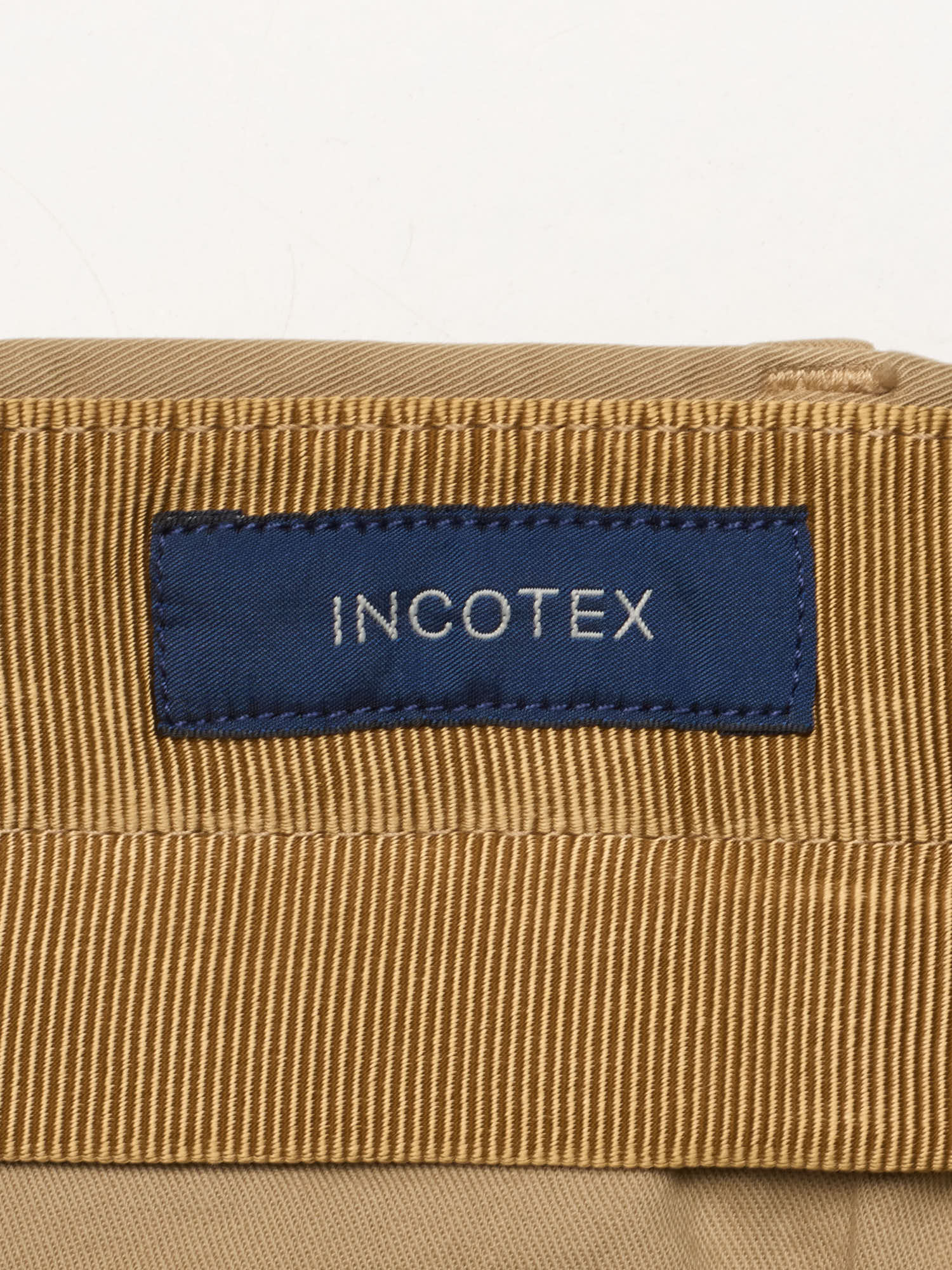 INCOTEX Beige "Royal Batavia" Cotton Slim Fit Chino Pants