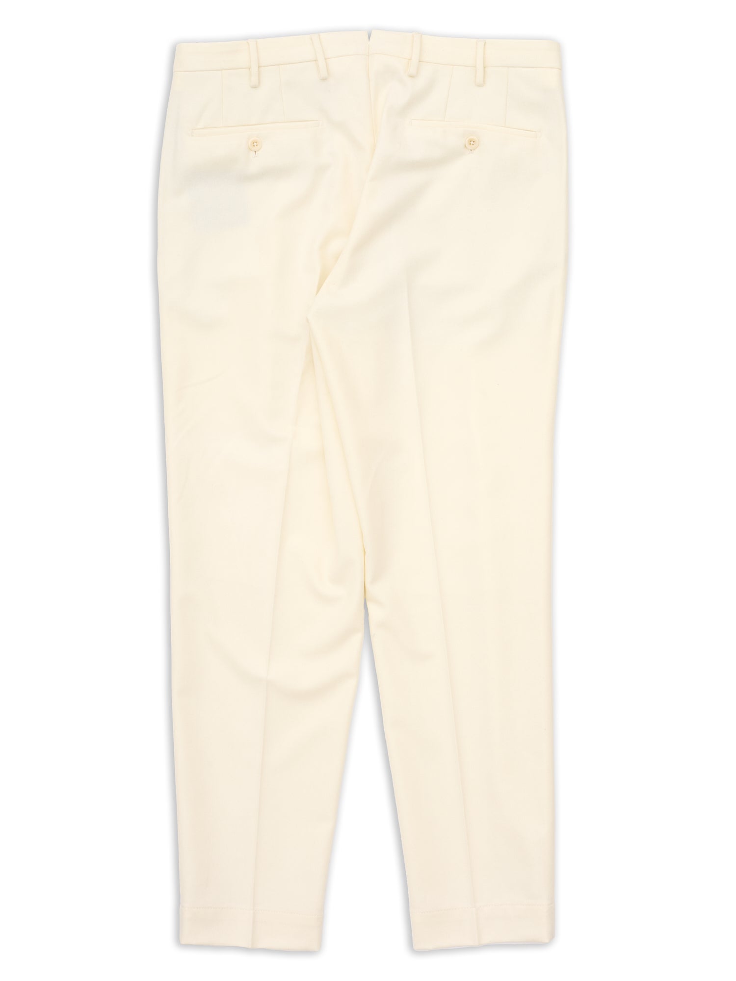 (BALINT) INCOTEX Cream Super 100's Virgin Wool Tapered Fit Pleated Chino Pants NEW Size 32R