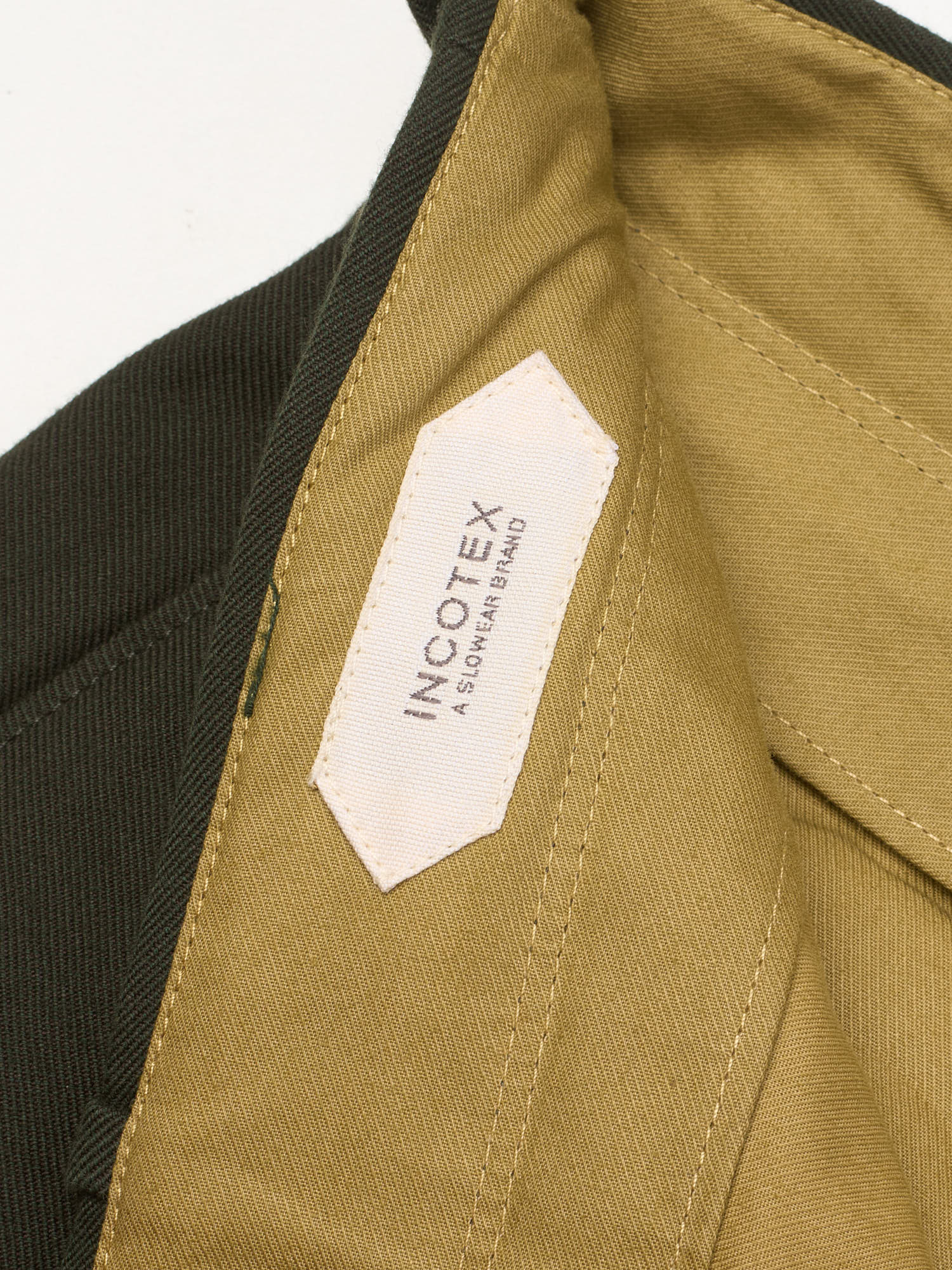 INCOTEX Military Green Cotton-Wool Carrot Fit Chino Officer's Pants NEW Size 40