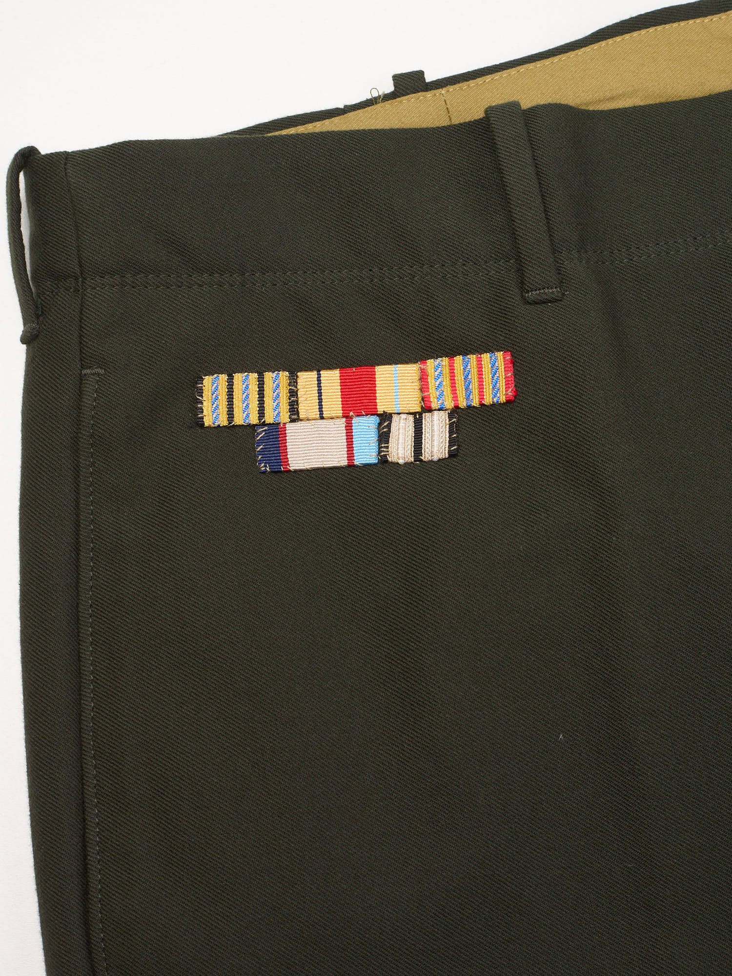 INCOTEX Military Green Cotton-Wool Carrot Fit Chino Officer's Pants NEW Size 40