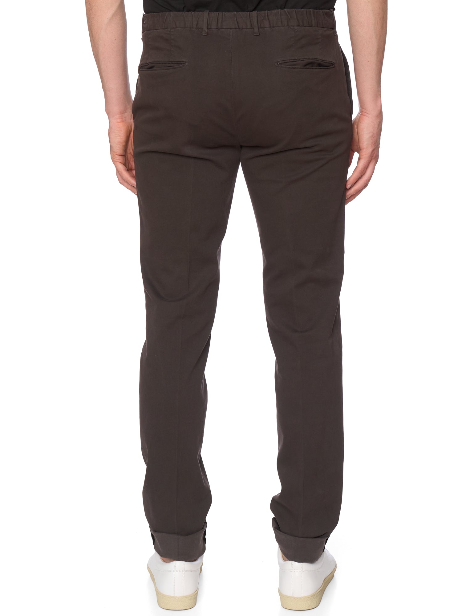 INCOTEX High Comfort Brown Cotton-Lyocell Slim Fit Chino Pants NEW Size 34